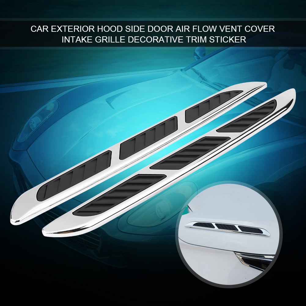 Car Hood Side Vents - 2pcs Shark Gill Airflow Vent Covers for Enhanced Engine Cooling & Stylish Exterior Decoration | Perfect for Sports Cars & Performance Vehicles