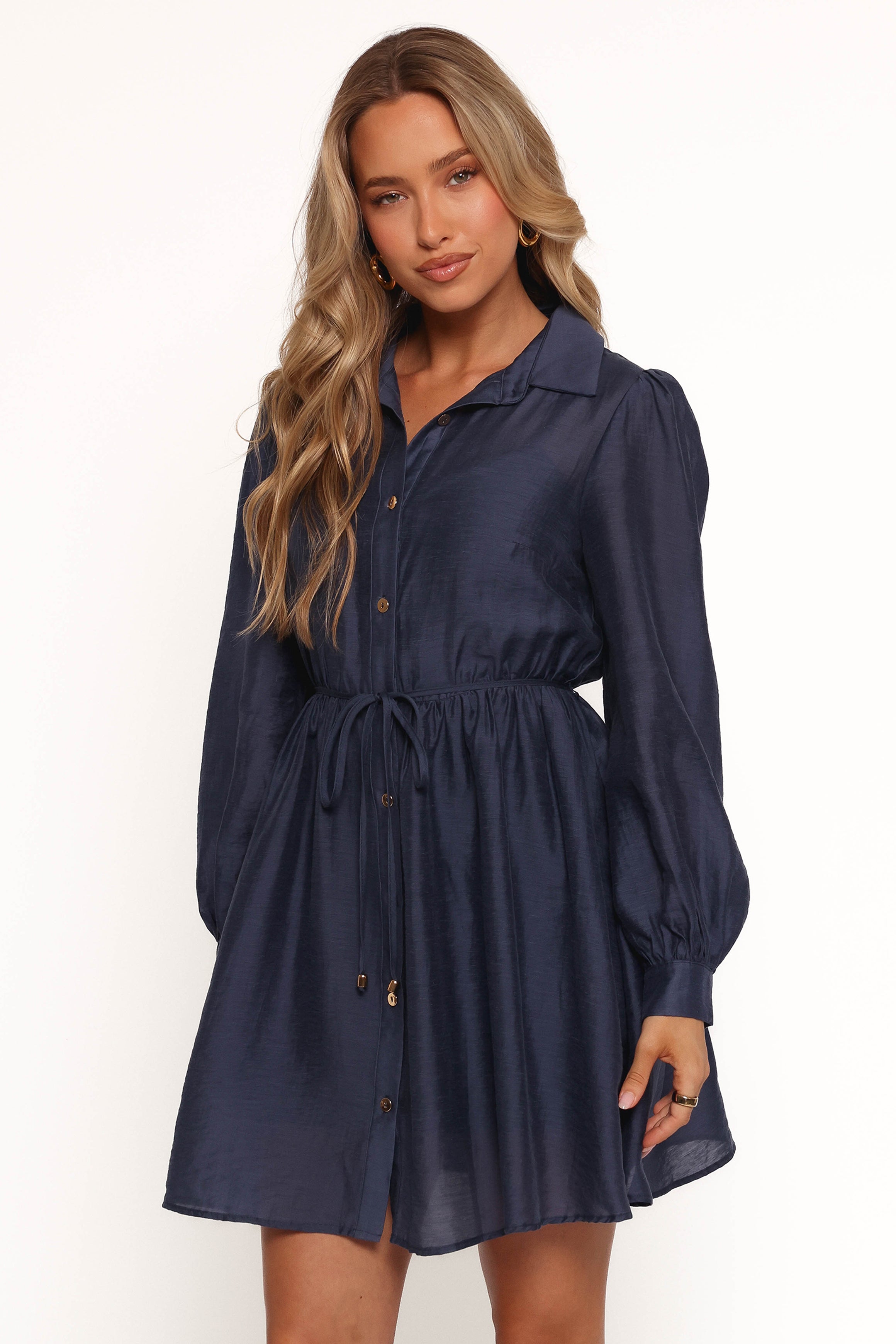 Everett Long Sleeve Mini Dress for Women - Navy Blue Casual Bodycon Dress for Date Night, Party & Office Wear