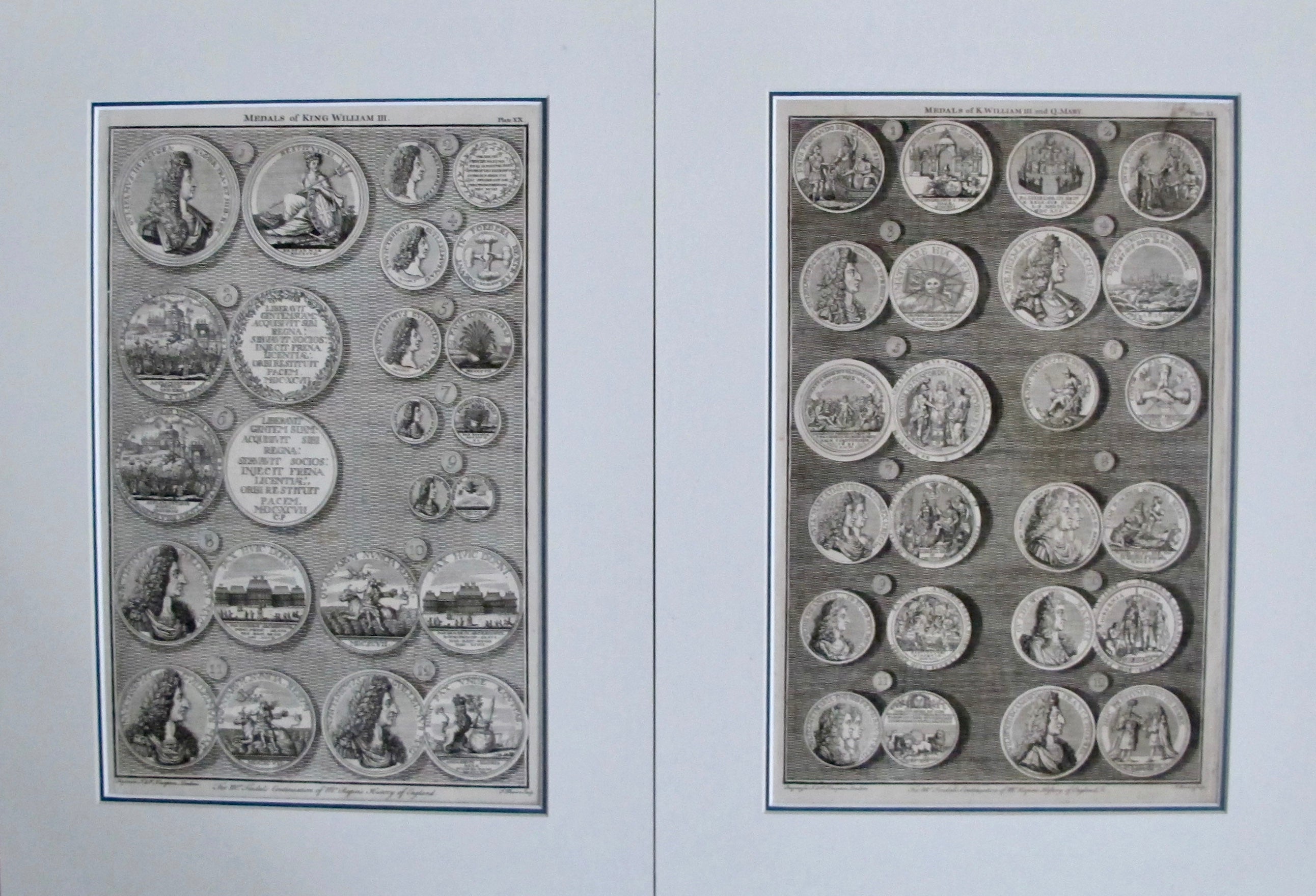 1745 British Regal Medals Set of Queen Mary & King William III - 2 Piece Matted Collection | Perfect for Coin Collectors, History Enthusiasts & Royal Memorabilia Displays