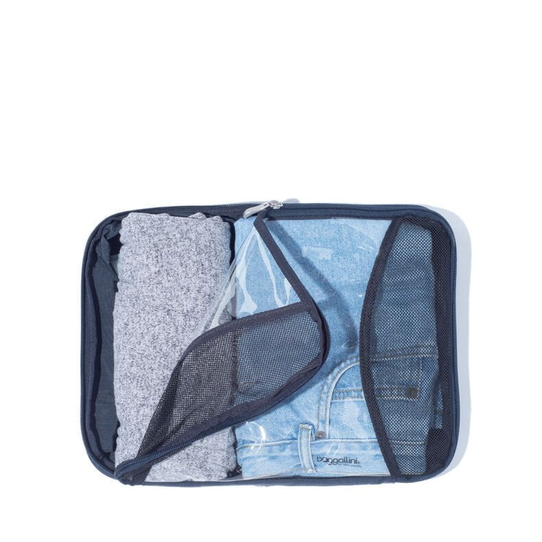 Baggallini 2 Medium & 1 Large Compression Packing Cubes for Travel - Space Saving Organizers for Suitcases, Backpacks & Carry-On Luggage