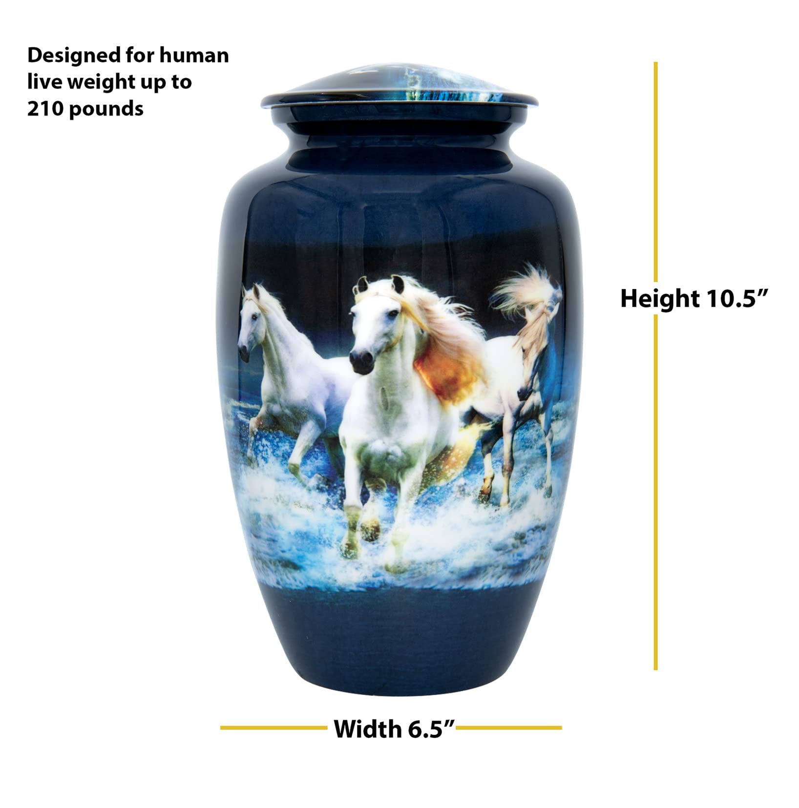 Premium Horse Cremation Urn with Velvet Bag & Custom Engraving - Large Memorial Urn for Equine Ashes - Perfect for Pet Memorials, Barn Displays & Equestrian Keepsakes