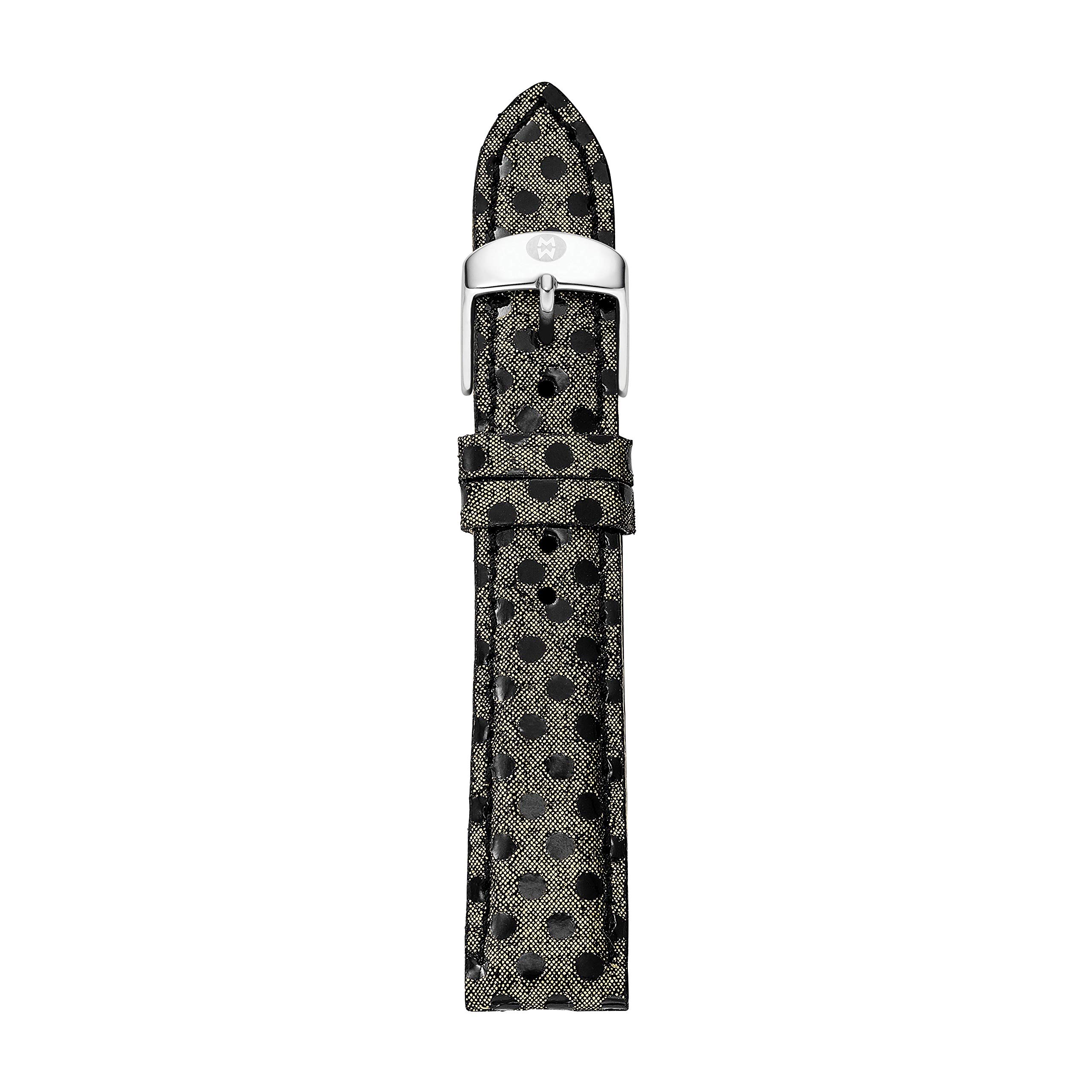 MICHELE MS16AA430982 16mm Genuine Leather Calfskin Watch Band Replacement Strap - Gold Tone Stainless Steel Buckle for Women's Watches | Perfect for Dress Watches, Business Attire & Special Occasions
