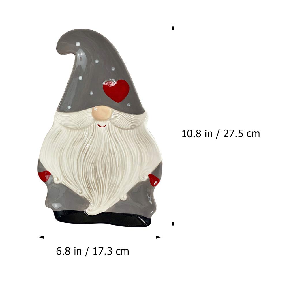 NUOBESTY Gnome-Shaped Serving Platter - Appetizer, Snack & Dessert Tray for Holiday Parties, Candy & Nut Dish - Perfect for Christmas, Thanksgiving & Entertaining (Set of 1, Ceramic) - Great for Festive Gatherings, Buffet Serving & Home Decor