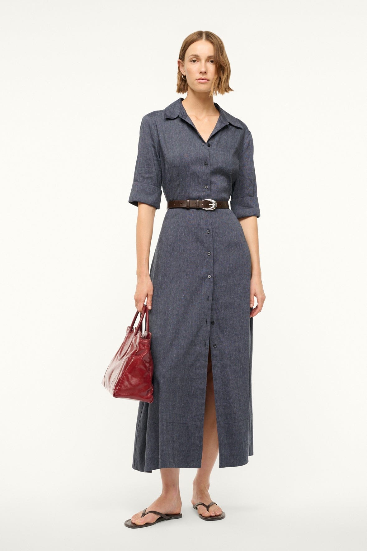 JOAN Linen Dress for Women - Chambray Blue Casual Summer Dress | Perfect for Beach, Vacation, and Everyday Wear