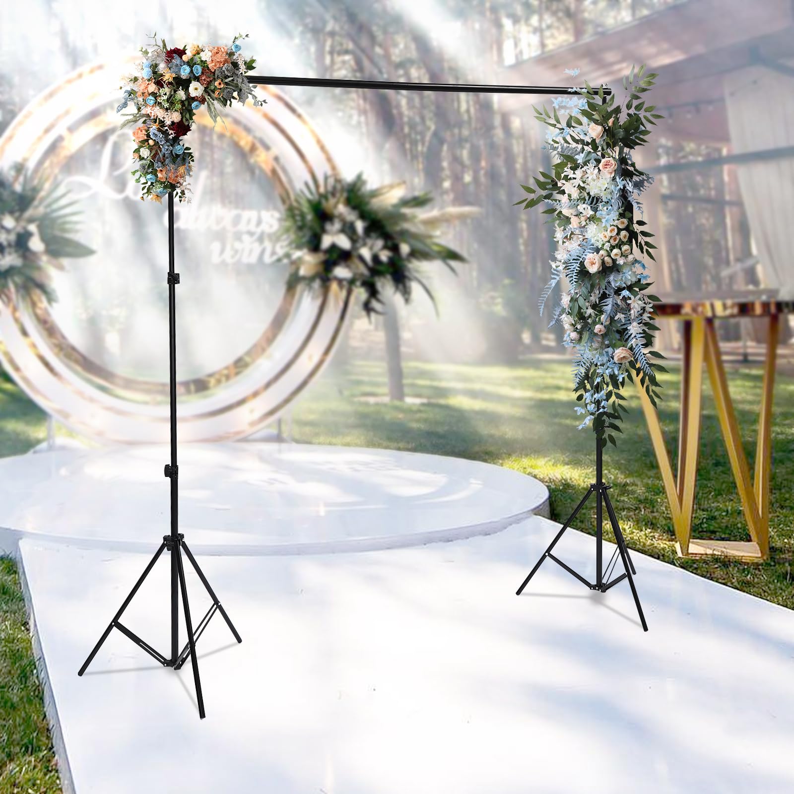 6.6 x 9.8ft Adjustable Photo Backdrop Stand Kit with Carry Bag - Professional Photography Studio Background Support System for Portraits, Product Shoots & Events