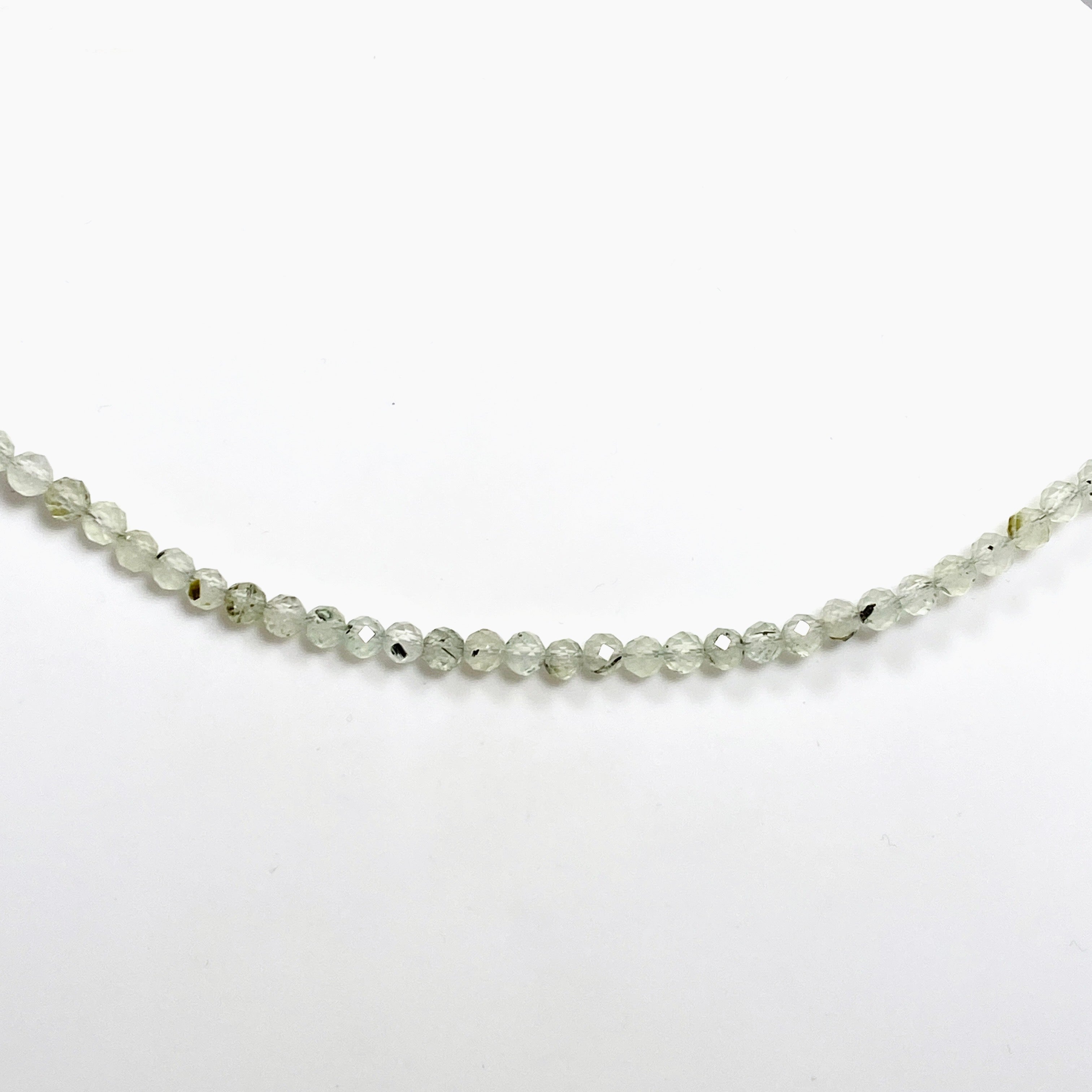 3.5mm Prehnite Micro Bead Necklace - Elegant Gemstone Jewelry for Women, Perfect for Everyday Wear, Office & Special Occasions
