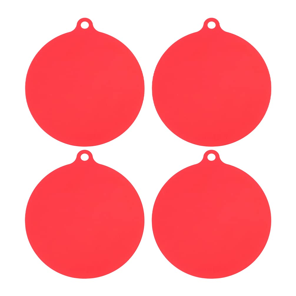OSALADI 4-Pack Silicone Microwave Mats – Heat Resistant Non-Slip Trivet Mats for Hot Pots & Pans – Round Placemats with Holes for Microwave Oven & Dining Table – Perfect for Kitchen, Dining, and Outdoor BBQ (Red)