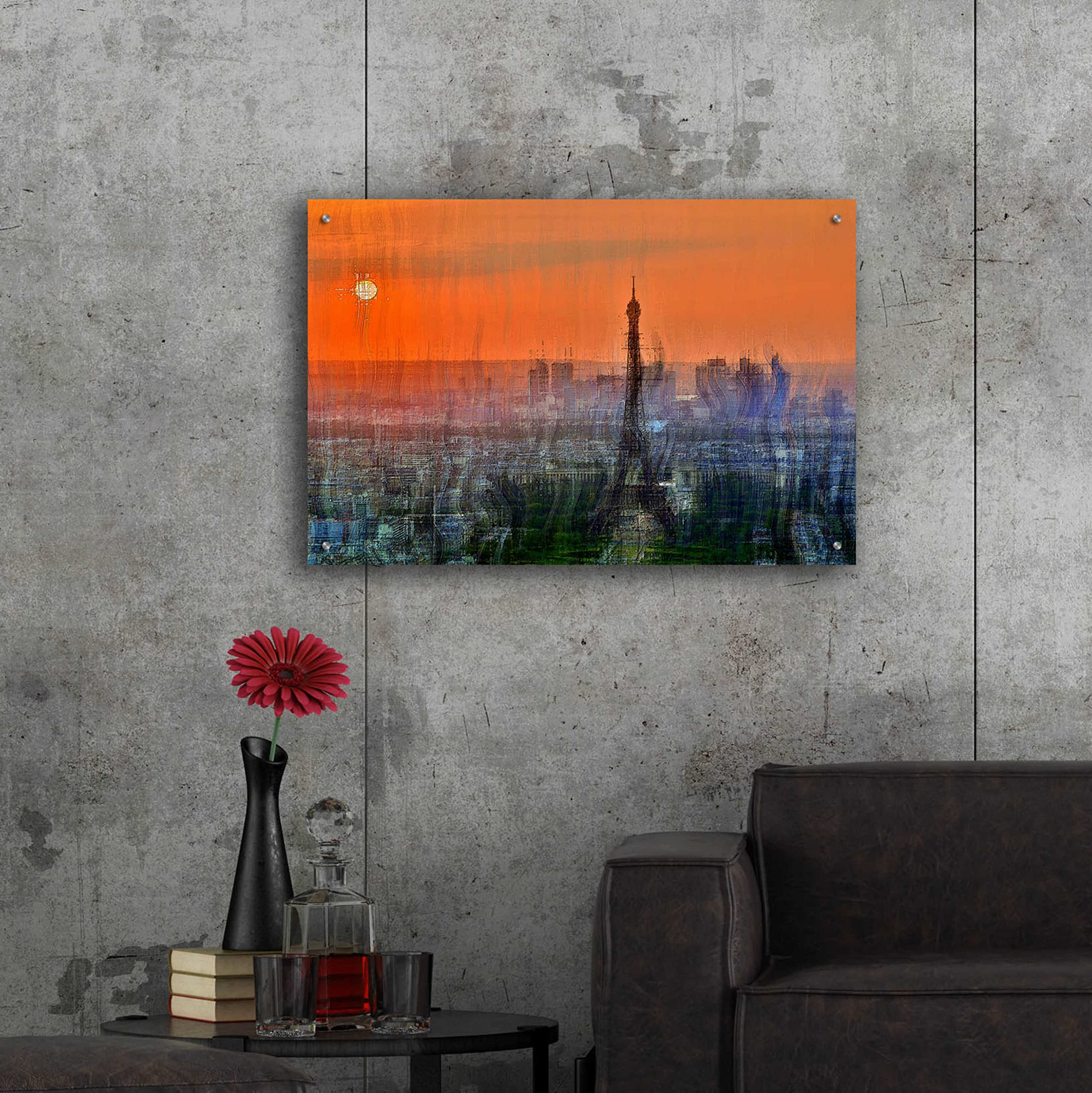 Epic Art 'Paris6' by David Manlove - 36x24 Inch Acrylic Glass Wall Decor for Living Room, Bedroom & Office - Modern Abstract Painting for Home & Office Decor