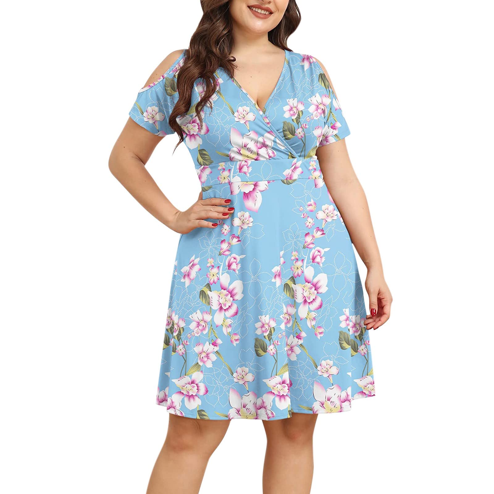 **Plus Size Floral Print Maxi Dress for Women - Boho Casual Long Sleeve Winter Dress - Perfect for Holiday Parties, Office Wear & Everyday Comfort**