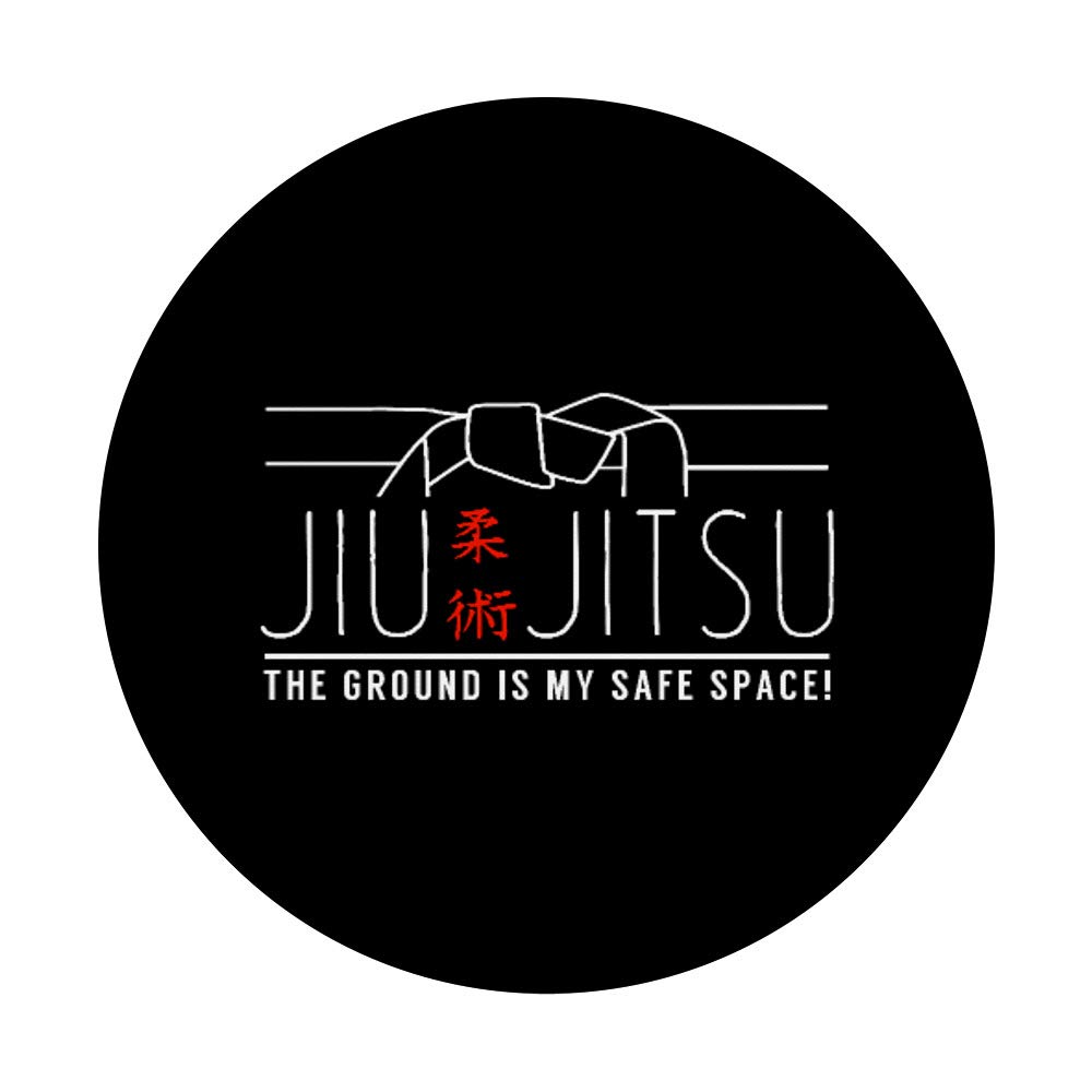 Funny 'Ground is my Safe Place' Brazilian Jiu Jitsu BJJ Gift - PopSockets Phone Grip & Stand for iPhone, Samsung & Tablets | Perfect for MMA Fans, BJJ Training & Martial Arts Enthusiasts