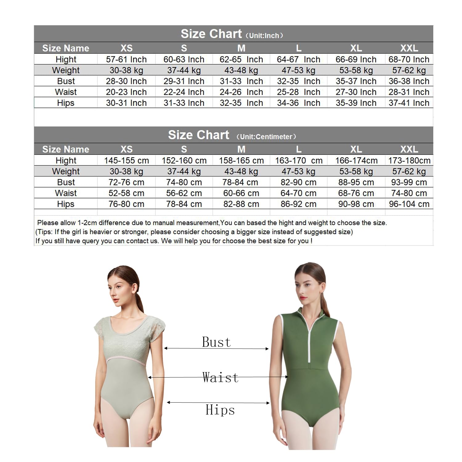 Women's Ballet Dance Leotard with Zipper - Yoga & Gymnastics Bodysuit for Dance Practice, Workout, and Performance