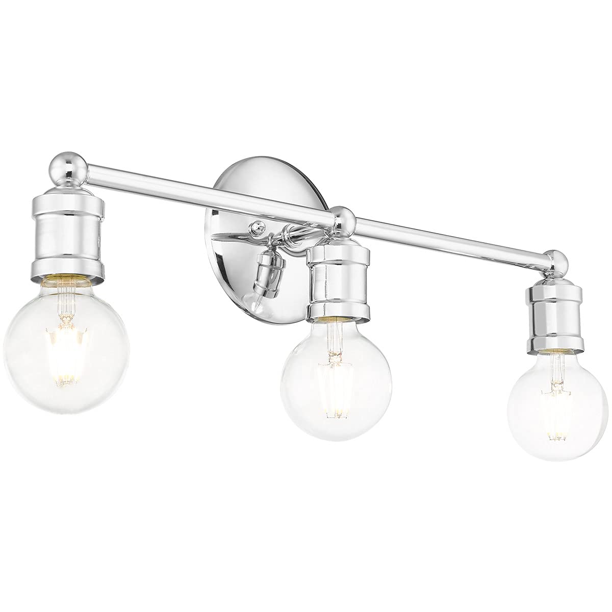 Livex Lighting 16713-05 3-Light Polished Chrome Bathroom Vanity Light Fixture - Perfect for Modern Bathroom Decor & Makeup Lighting
