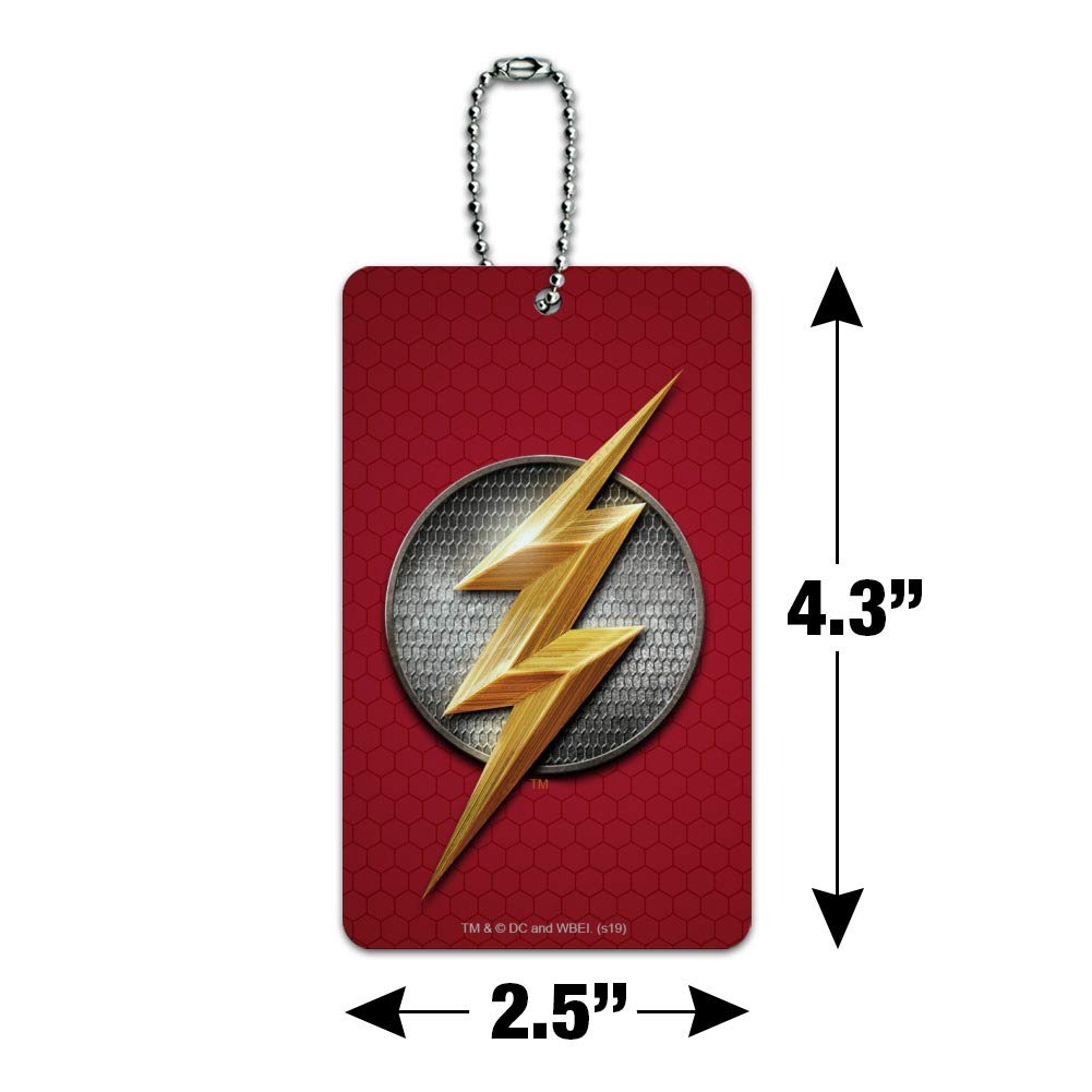 Justice League Movie Flash Logo Luggage Tag - Durable Suitcase ID Tag for Travel, Carry-On Bags & Backpacks - Perfect for Superhero Fans & Comic Conventions