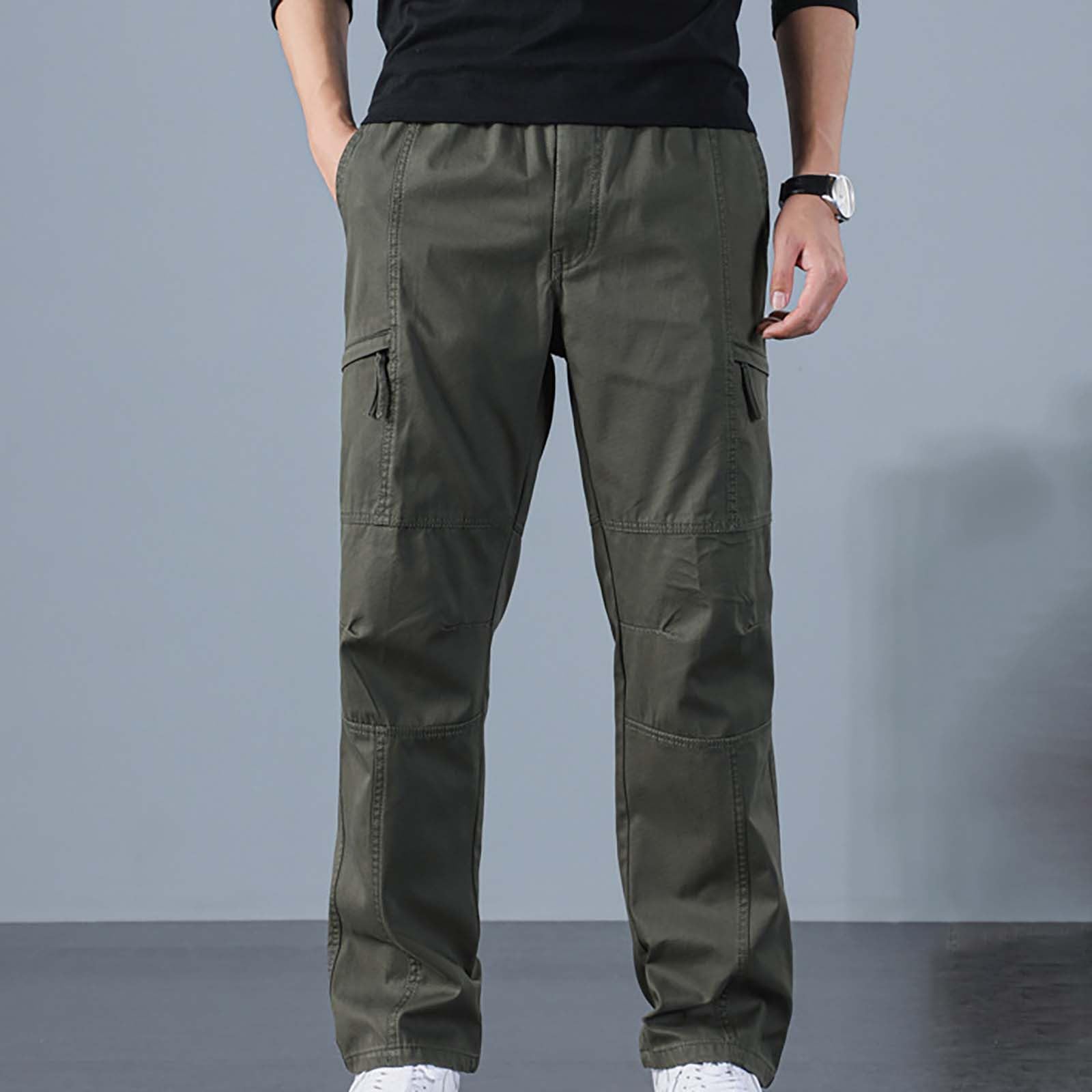 Men's Cargo Jogger Pants - Military Brown Casual Streetwear Jogging Bottoms with Pockets | Perfect for Outdoor Activities, Gym Workouts & Everyday Comfort