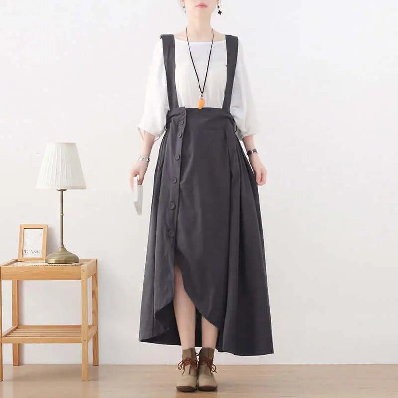 Elegant Linen Suspender Jumpsuit - Asymmetric Sleeveless Romper for Women | Summer Casual Outfit, Beach Cover-Up, Boho Chic Fashion