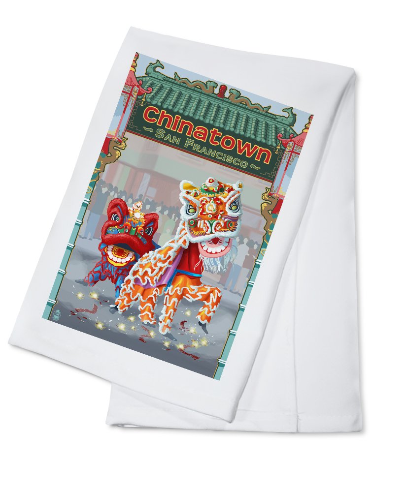 100% Cotton San Francisco Chinatown Tea Towel - Decorative Hand Towel for Kitchen, Bathroom & Home Decor - Perfect for Gifts, Dish Drying & Vintage Style Decor