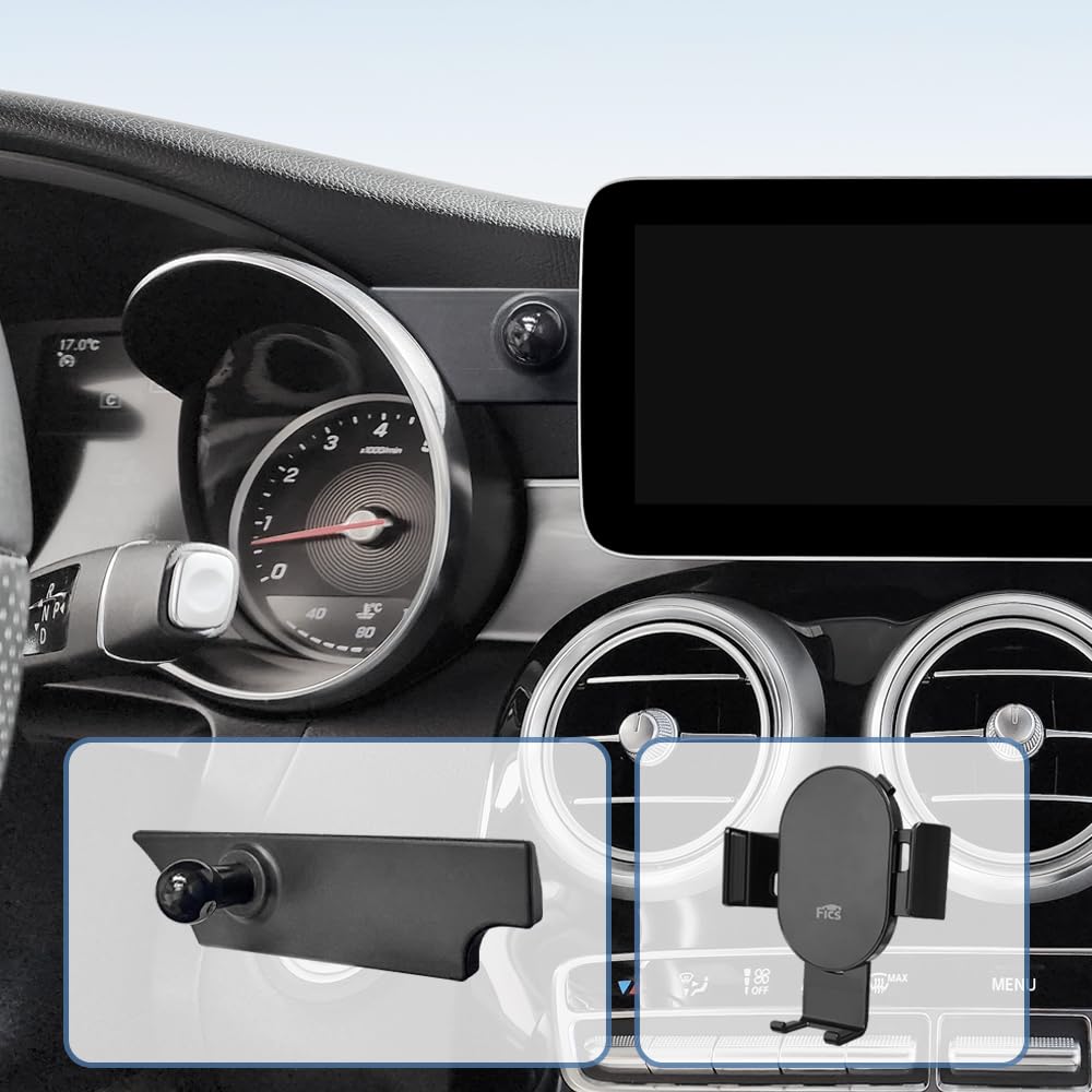 10 Inch Mercedes C & GLC Accessories - Custom Car Phone Holder & Mount for Mercedes-Benz - Perfect for Commuting, Road Trips & Hands-Free Navigation
