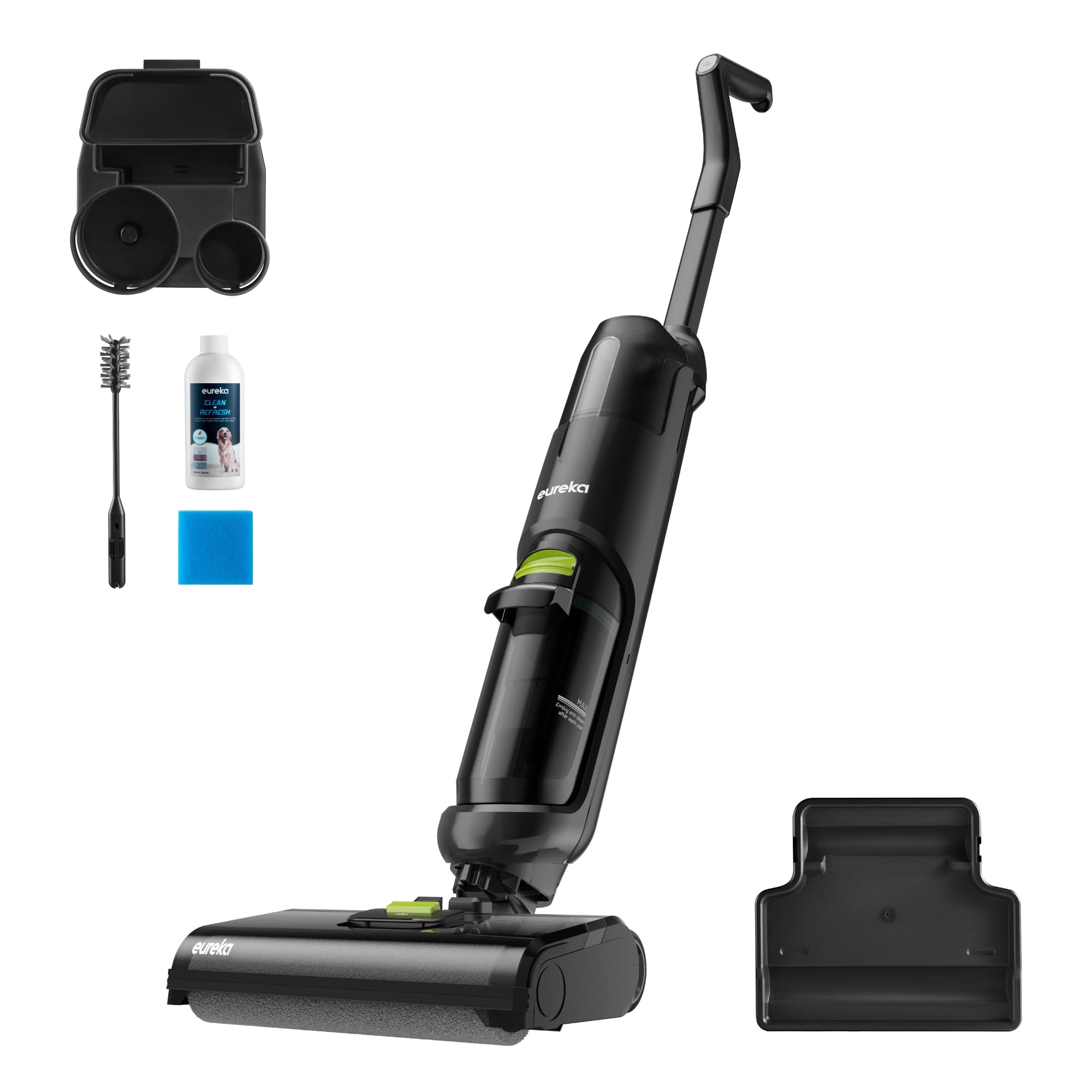 Eureka Cordless Wet Dry Vacuum Cleaner with Self-Cleaning System - Lightweight Hardwood Floor Mop Vac for Pet Hair & Sticky Messes - Ideal for Home Cleaning, Spills, and Pet Owners (Black, Model NEW400)