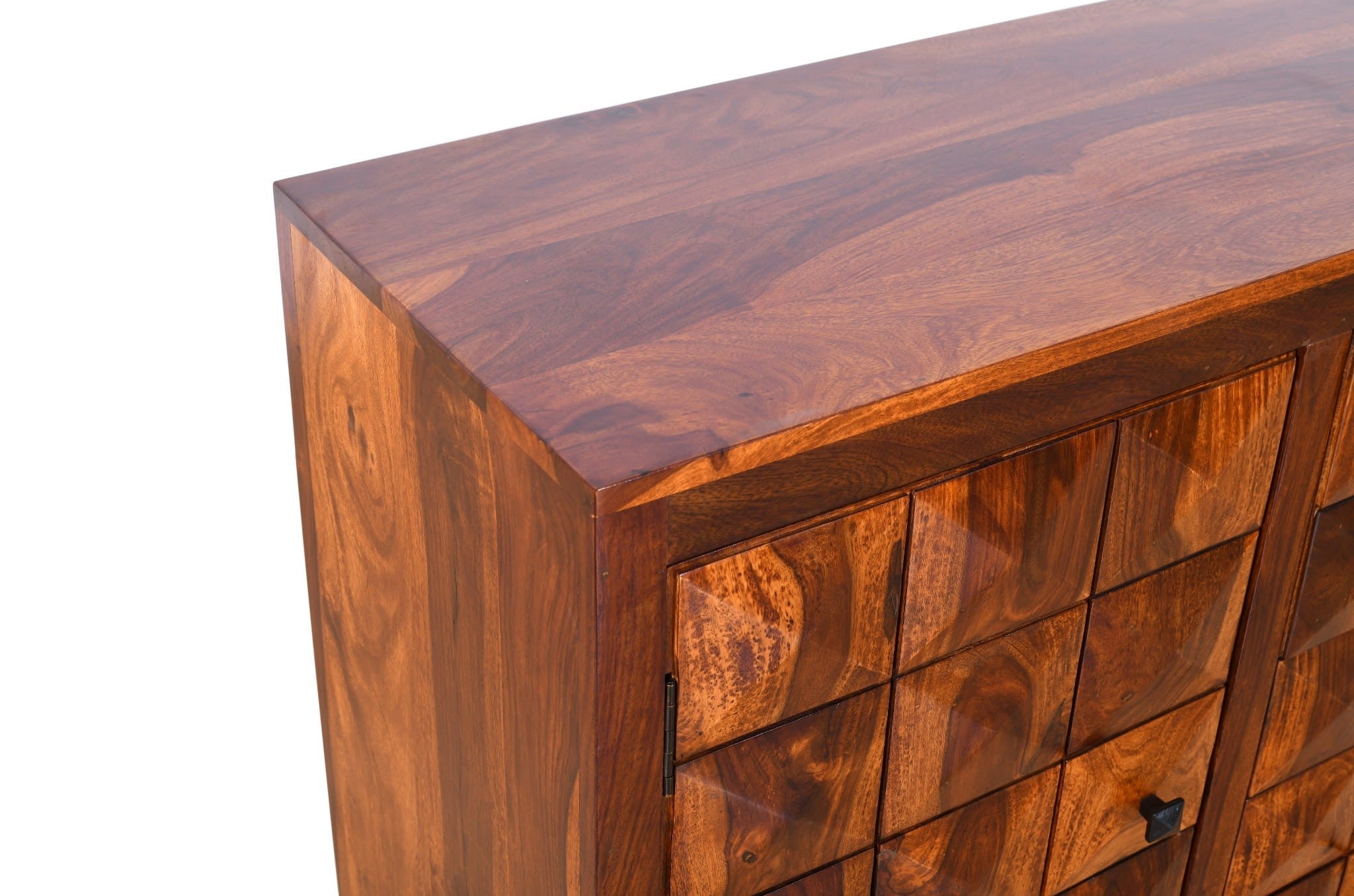 Premium Solid Sheesham Wood Sideboard Buffet Hutch - 71
