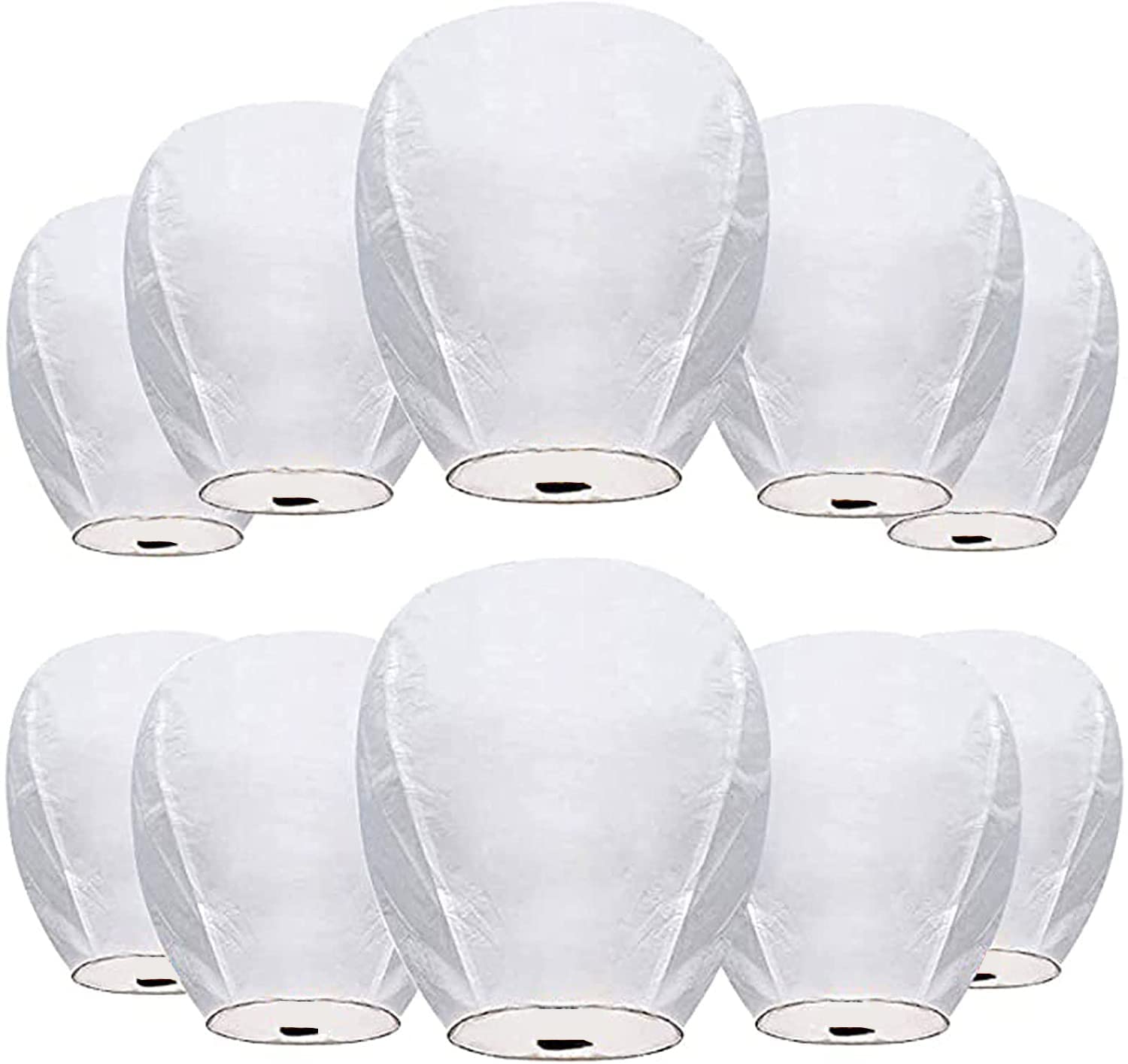 10 Pack Chinese Paper Lanterns for Wedding Decorations, Birthday Party Supplies, Festival & Event Decor - Hanging Sky Lanterns for Indoor/Outdoor Celebrations