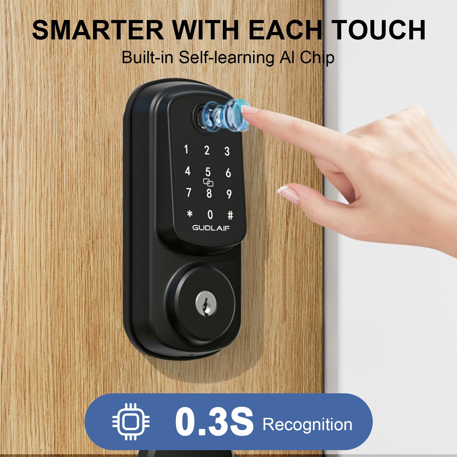Smart Keyless Entry Door Lock Deadbolt with Handle Set - Electronic Keypad Front Door Lock with Alexa Compatibility - Secure & Convenient Keyless Access for Homes & Offices (Black) - Perfect for Modern Smart Homes & Vacation Rentals