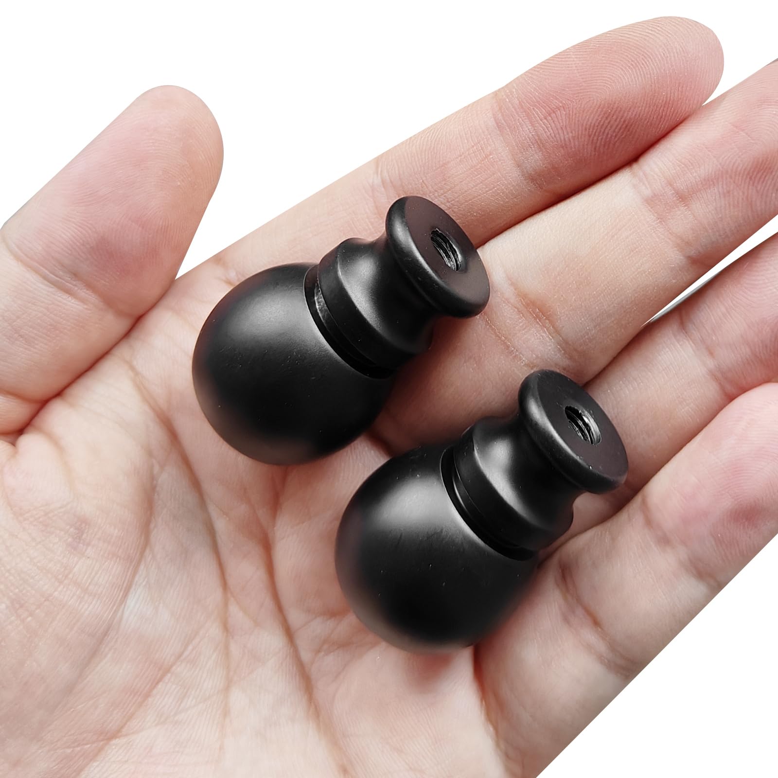 PATIKIL 1.5 Inch Tall Black Aluminum Lamp Finials - 2 Pack Lamp Shade Screw Holder with 1/4-27 Thread - Decorative Finial Caps for Table Lamps & Floor Lamps - Perfect for Living Room, Bedroom, and Office Lighting Decor