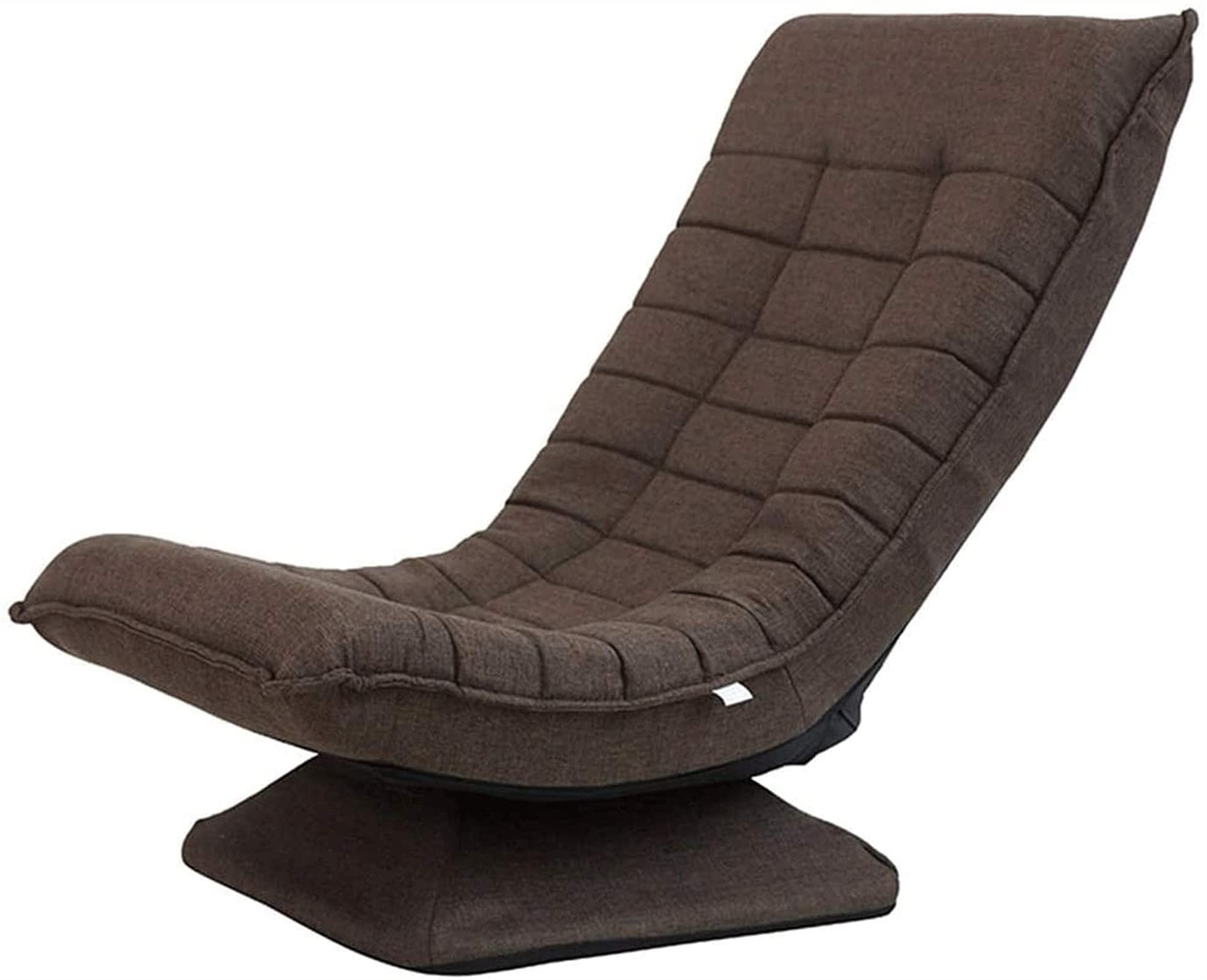 360° Swivel Floor Chair - 5-Position Adjustable Backrest & Headrest, Foldable Gaming & Reading Recliner (Dark Coffee) - Perfect for Home Office, Gaming Setup, and Relaxation