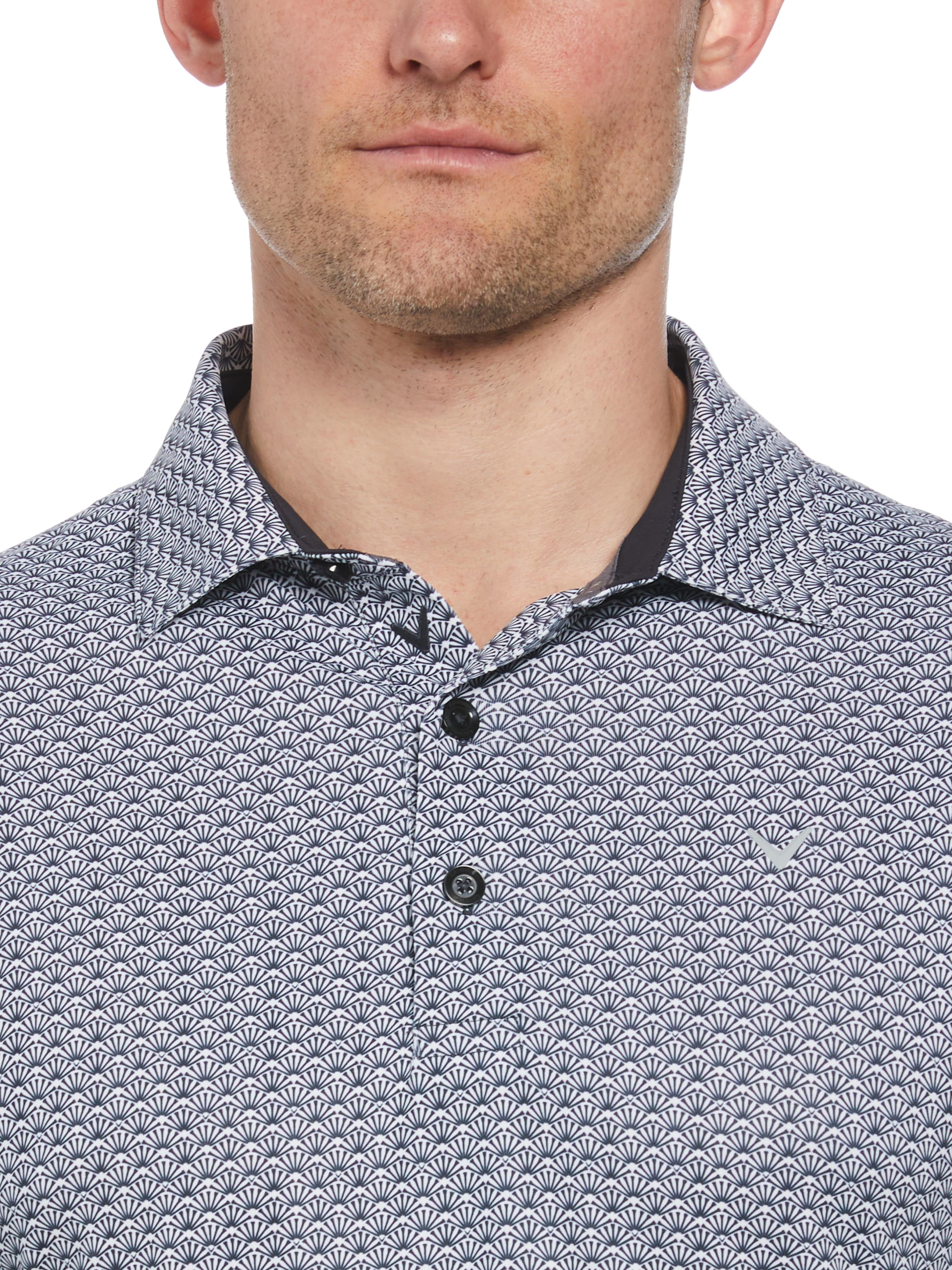 Men's Stylish Trademark Print Golf Polo Shirt - Breathable & Comfortable for Golf, Casual Wear & Outdoor Activities