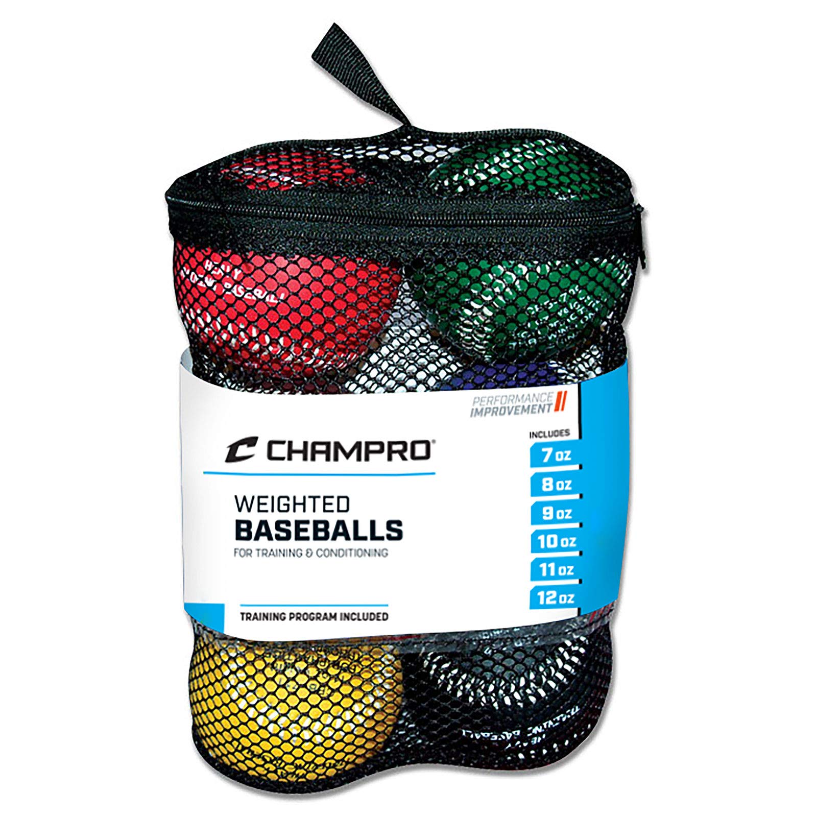 CHAMPRO Weighted Training Baseballs for Pitching & Hitting Practice - Set of 6 | Perfect for Baseball Drills, Strength Training & Youth Development