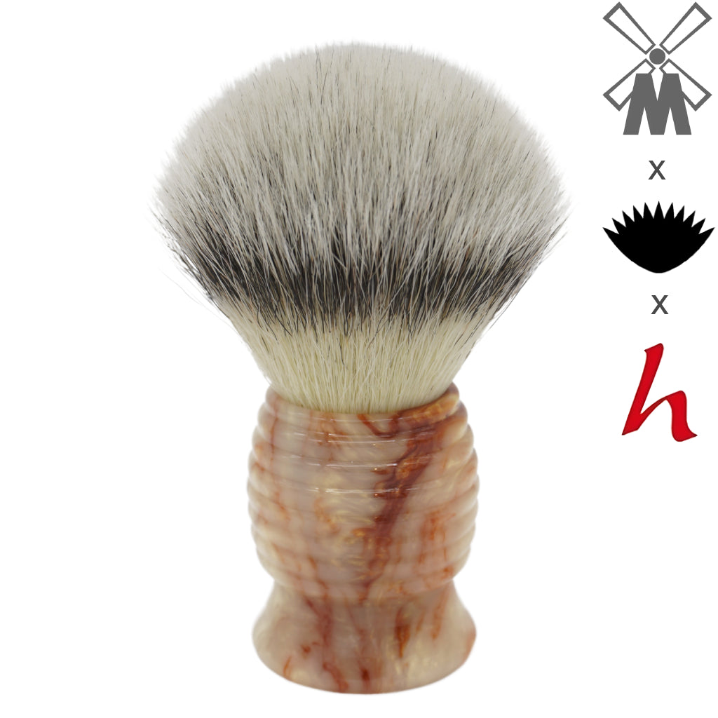 25mm Mühle STF XLarge Shaving Brush with AP Shave Co. Crushed Mud Resin Handle #84 | Premium Shavemac Synthetic Shave Brush for Men | Perfect for Wet Shaving & Beard Grooming