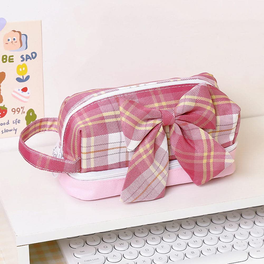 JINYISI 2-Layer Large Capacity Pencil Case for School & Travel - Multifunctional Pencil Box Organizer, Makeup Bag & Toiletry Pouch for Women & Girls | Perfect for Backpack, Office, College & Makeup Storage