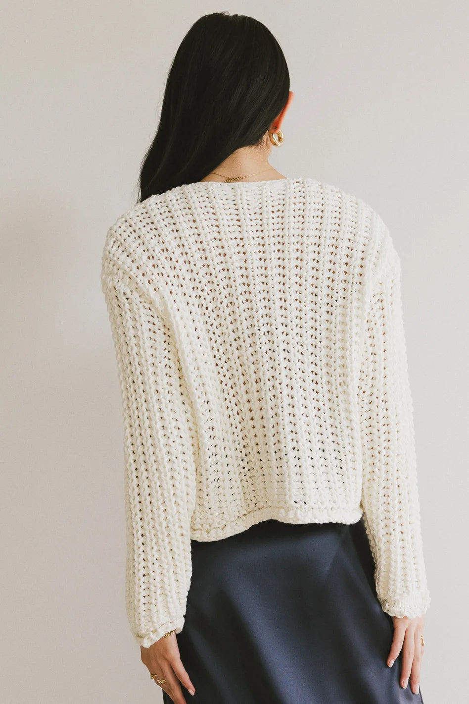 Janelle Cream Knit Cardigan for Women - Cozy Fall & Winter Sweater - Perfect for Casual Outfits, Office Wear & Layering