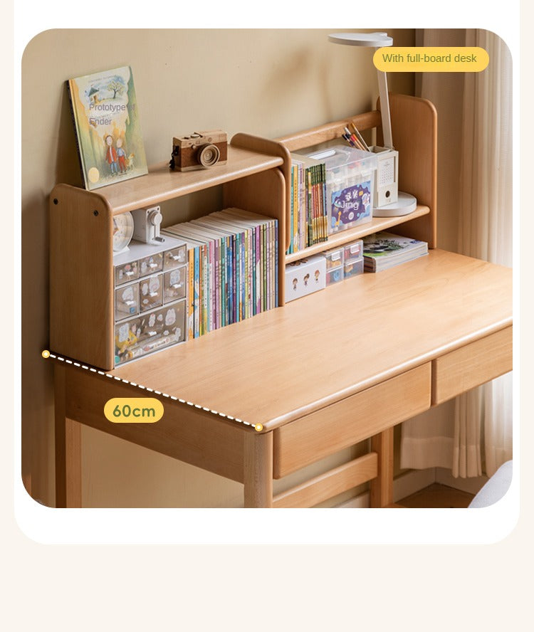 Solid Wood Kids Bookshelf - Beech, Oak, Poplar - Multi-Functional Storage Shelf for Bedroom, Playroom & Nursery Organization