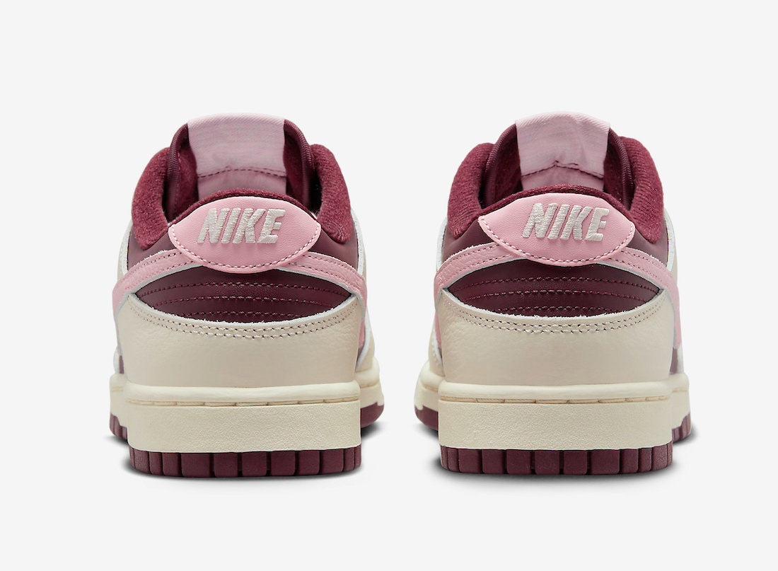 Nike Men's Dunk Low Retro RPM Sneakers - Pale Ivory / Medium Soft Pink / Night Maroon - Casual Streetwear & Skateboarding Shoes for Men