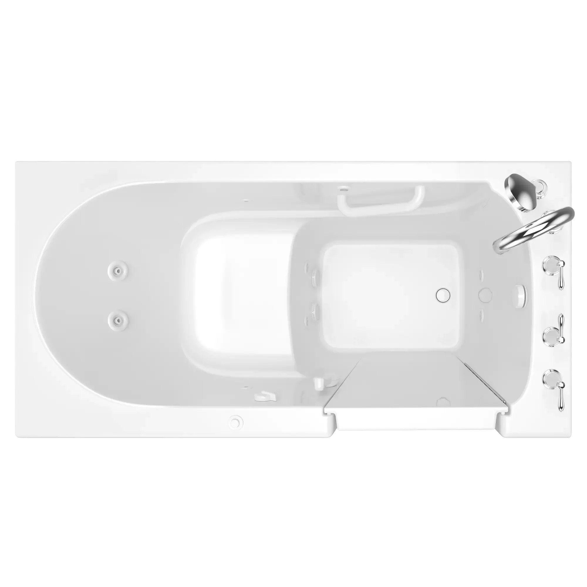 30 x 60 Inch Gelcoat Walk-in Bathtub with Whirlpool System - Right Hand Drain & Faucet Included | Ideal for Elderly & Mobility Support, Spa-Like Relaxation at Home