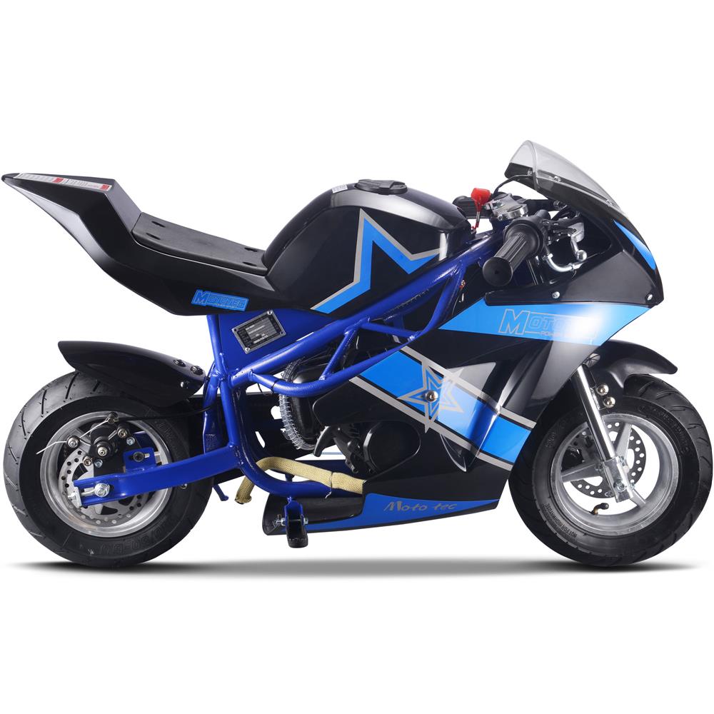 49cc 2 Stroke Premium Gas Powered Pocket Bike - High Performance Mini Motorcycle for Adults & Teens - Perfect for Backyard Racing, Off-Road Trails & Commuting
