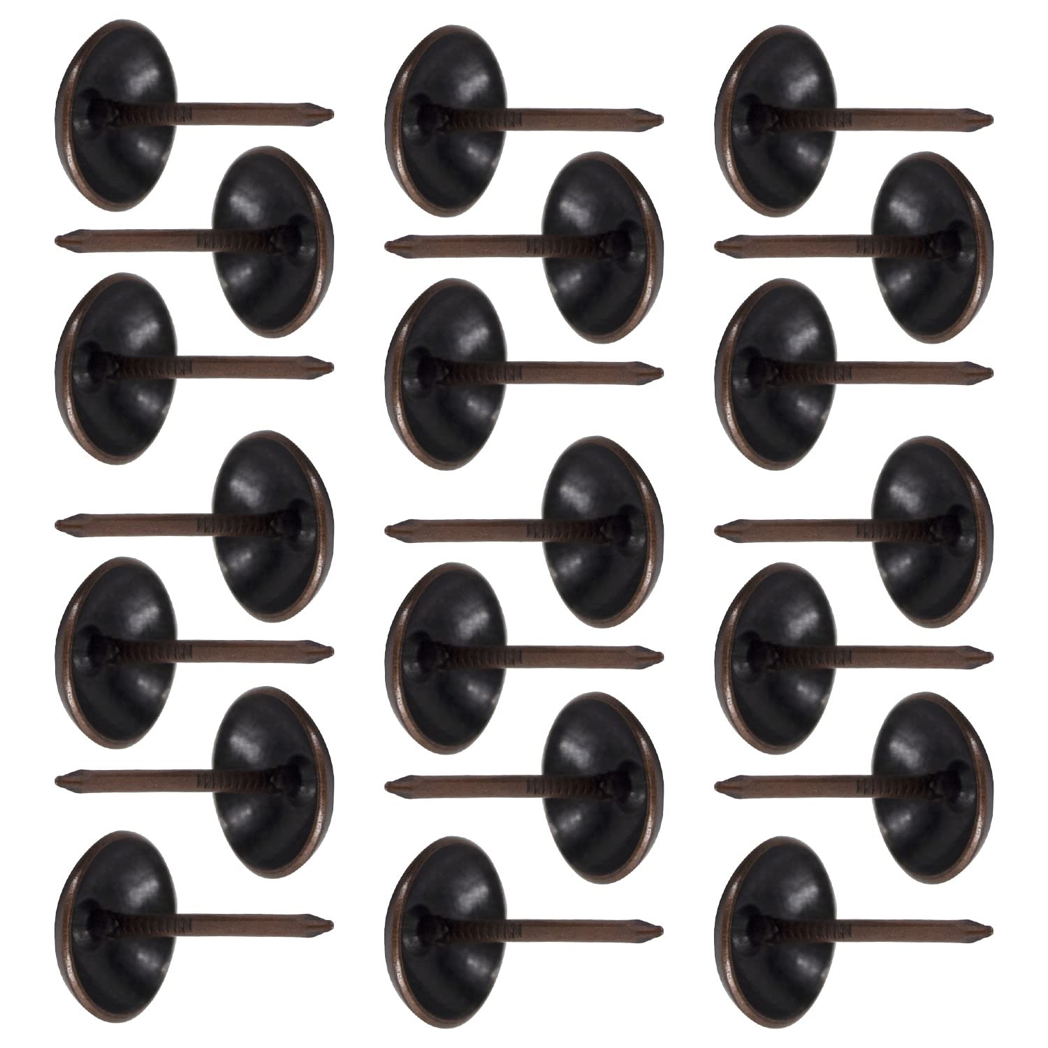 Weddecor Round Head Upholstery Tacks for Furniture, Wood Sofa, Chair, Carpet - 15mm x 9mm Bronze Nails (10 Pack) - DIY Home Decor & Craft Projects