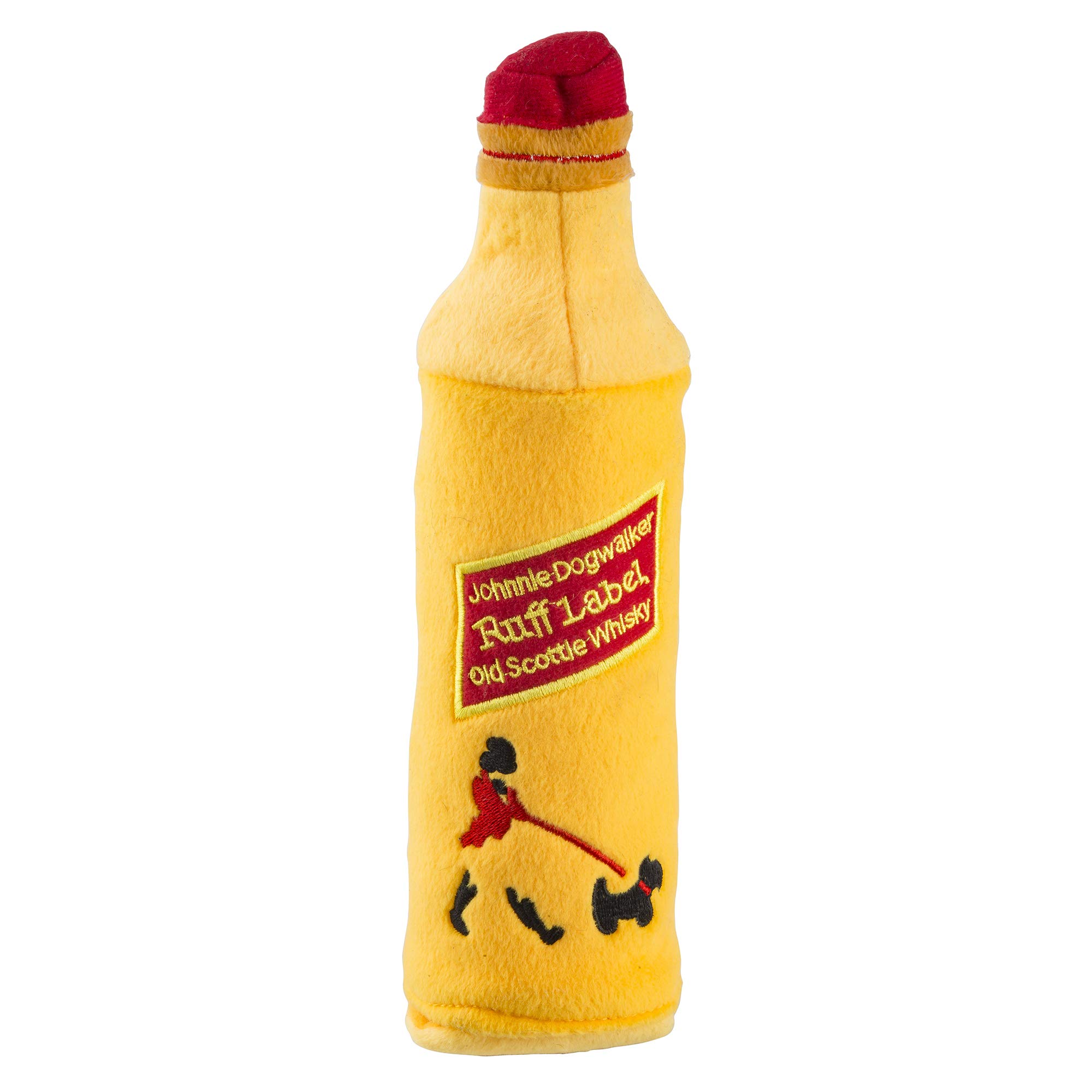 Haute Diggity Dog Water Bottle Plush Toy - No Stuffing Squeak Toy with Crinkle Bottle Insert for Small, Medium & Large Dogs | Interactive Play, Training Reward & Anxiety Relief for Pets