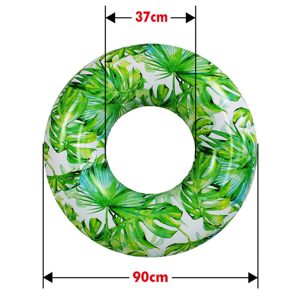 jojofuny Monstera Palm Leaves Pool Tubes - 90cm Large Inflatable Swim Floaties for Adults & Kids, Tropical Hawaiian Summer Luau Party Decor, Pool Party Photo Props, Beach Vacation & Backyard Pool Relaxation