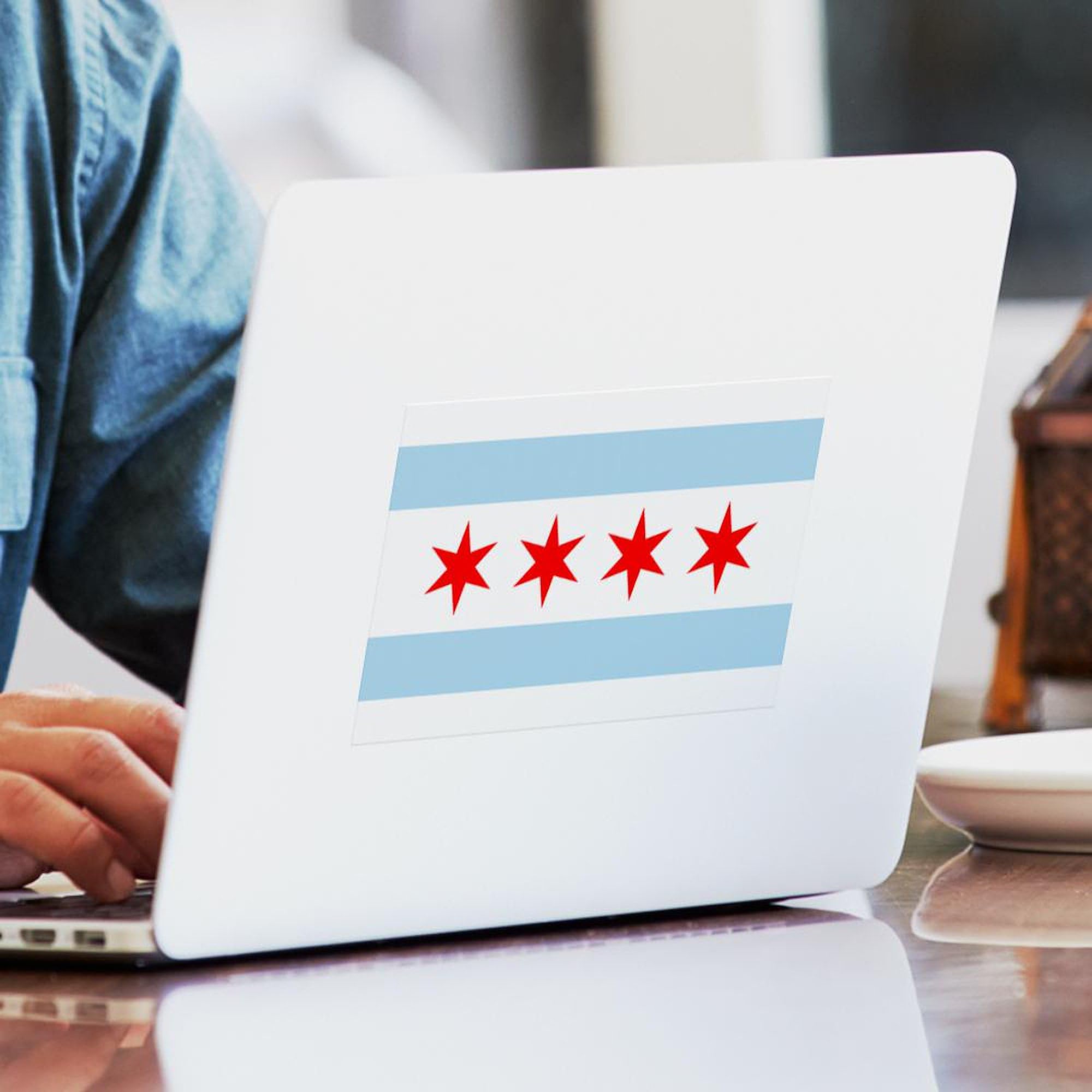Chicago City Flag Rectangle Sticker - Durable Bumper Sticker & Car Decal for Cars, Laptops, Windows | Show Your Chicago Pride Anywhere