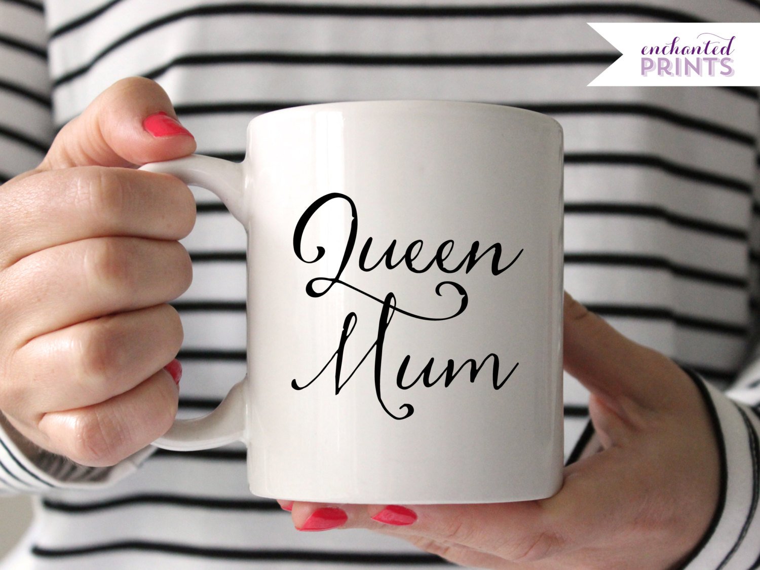 Queen Mum Mug - Elegant Ceramic Coffee & Tea Cup for Mother's Day Gift, Birthday Present for Her, British-Themed Royalty Mug - Perfect for Tea Time, Office Use, or Special Occasions