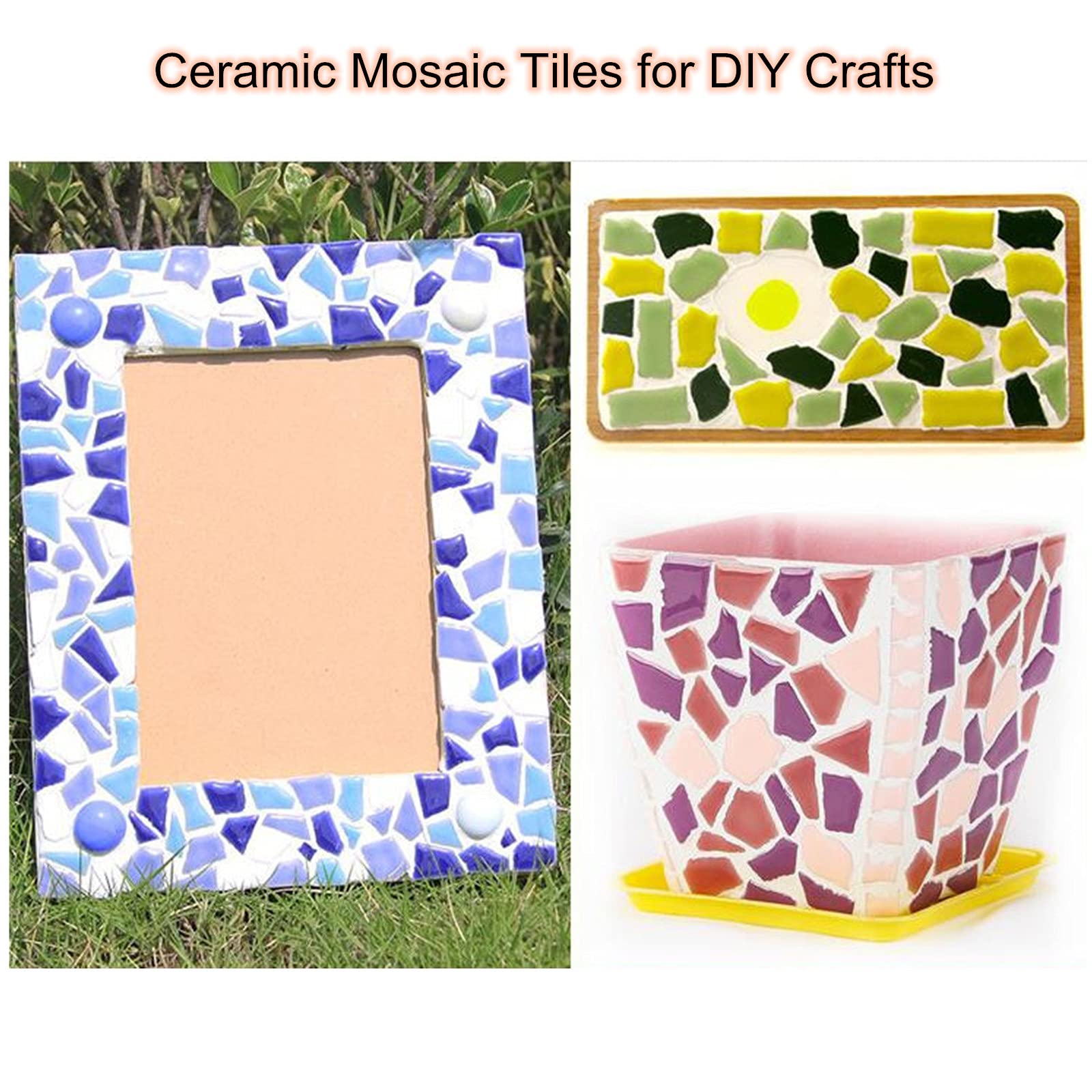 200g Blue Mixed Irregular Ceramic Mosaic Tiles 0.2