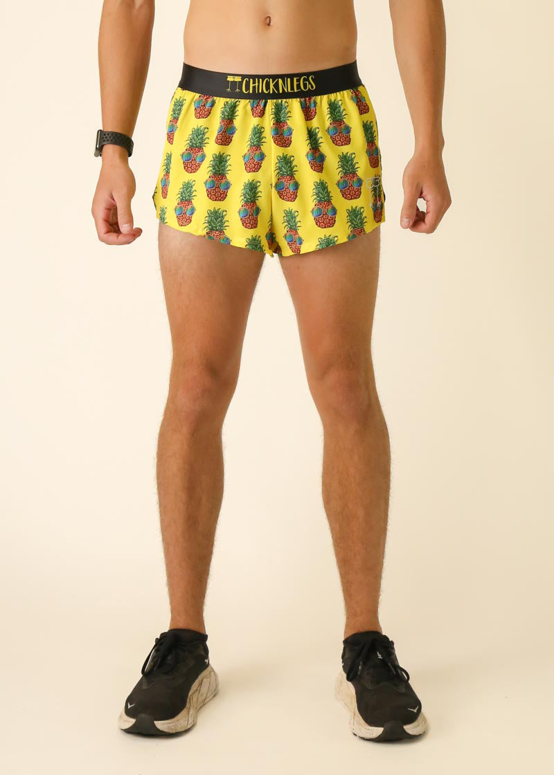 Men's Pineapple Express 2 Split Running Shorts - Lightweight Quick-Dry Athletic Shorts for Gym, Workout & Outdoor Activities