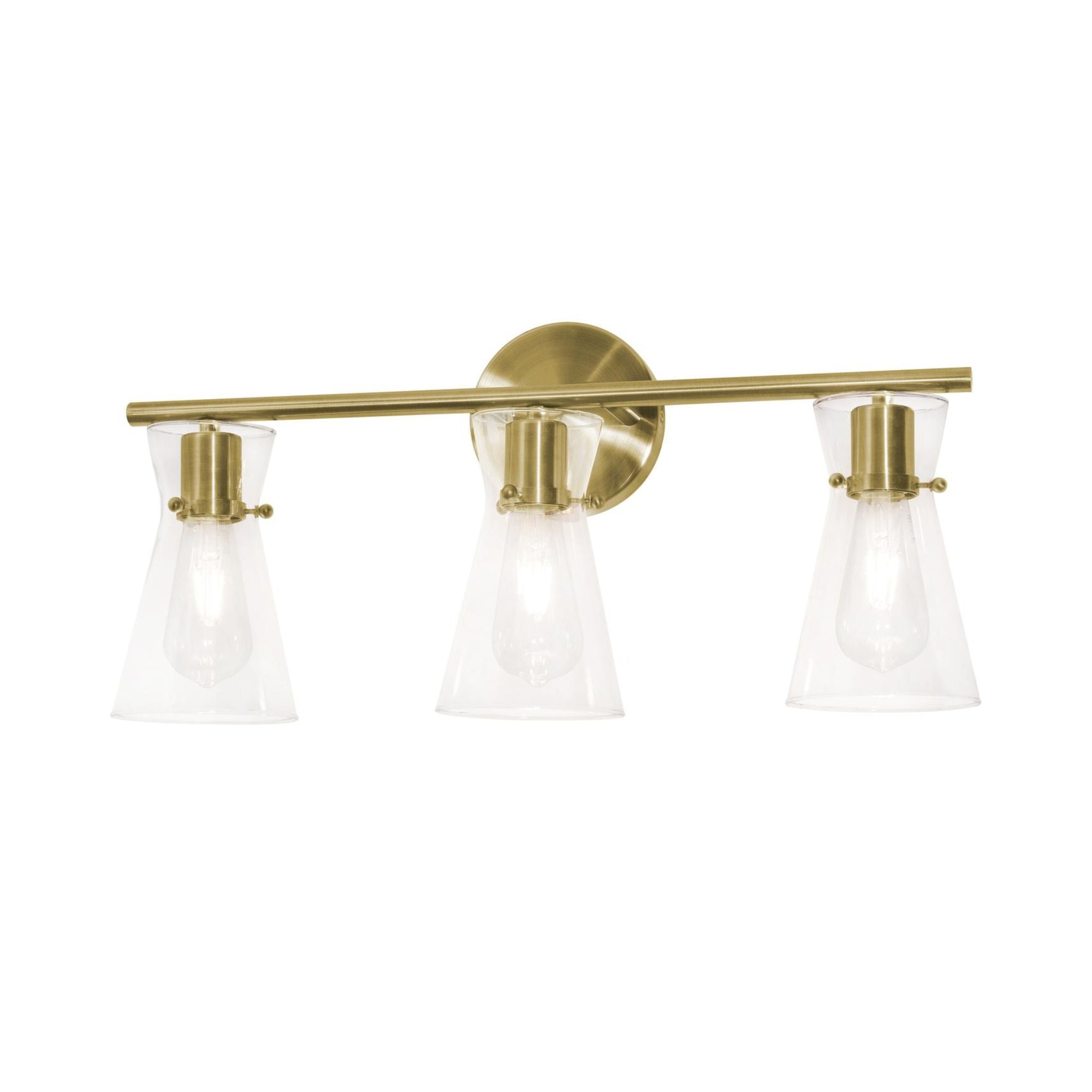 Amanda Vanity Light - Modern Bathroom Wall Sconce with Clear Glass Shades, Brushed Nickel Finish - Perfect for Makeup Vanity, Dressing Room & Bathroom Lighting