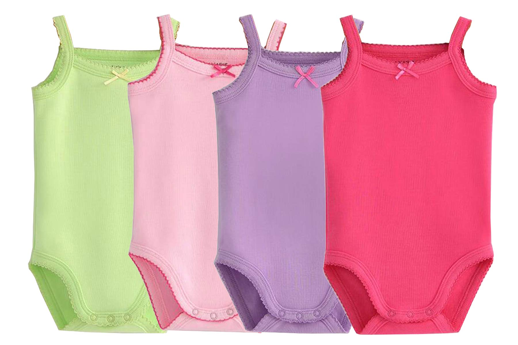 Infant Baby Girls Spaghetti Strap Bodysuit - Sleeveless Cotton Tank Top Onesie Set (3-Pack) for Summer | Soft & Breathable Baby Outfits for Playtime, Beach & Casual Wear