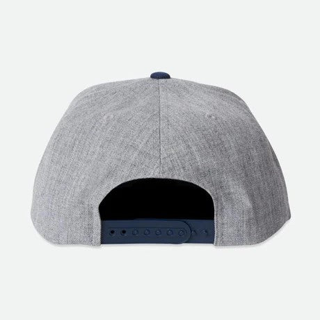 BRIXTON Regal MP Snapback Hat for Men & Women - Heather Grey Adjustable Baseball Cap for Casual, Streetwear & Outdoor Activities
