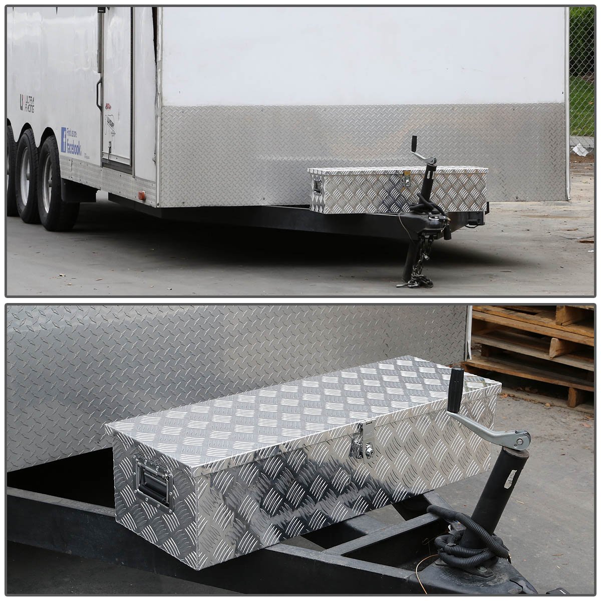 Auto Dynasty 39 x 13 x 10 Inches Aluminum Pickup Truck Bed Tool Box with Key Lock - Secure Storage for Tools, Equipment & Cargo | Perfect for Trucks, Trailers & Work Vehicles