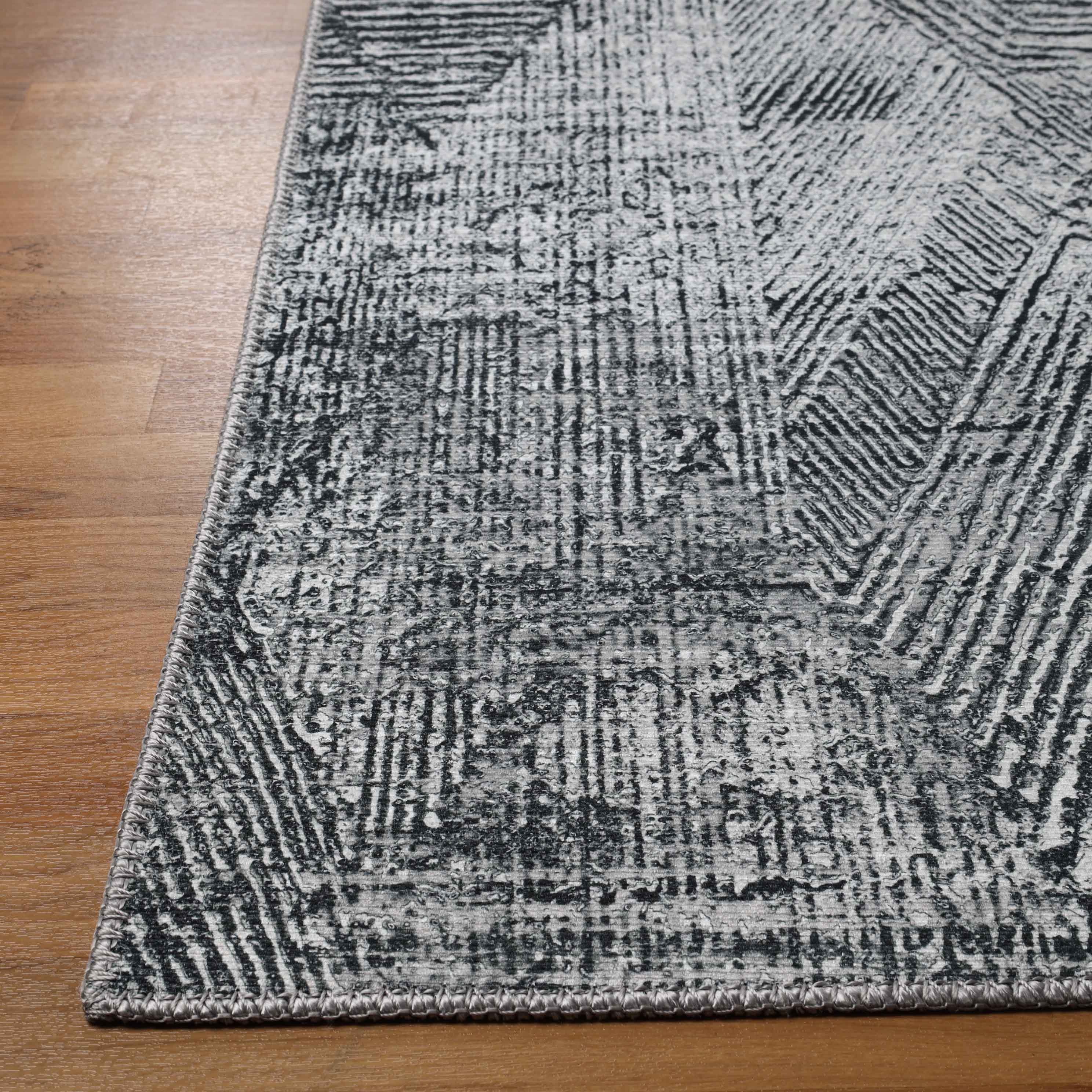 Modern Geometric Power Loomed Indoor Area Rug - Non-Slip Living Room Carpet, Bedroom Runner Rug for Home Decor - Perfect for Living Spaces, Bedrooms & Hallways