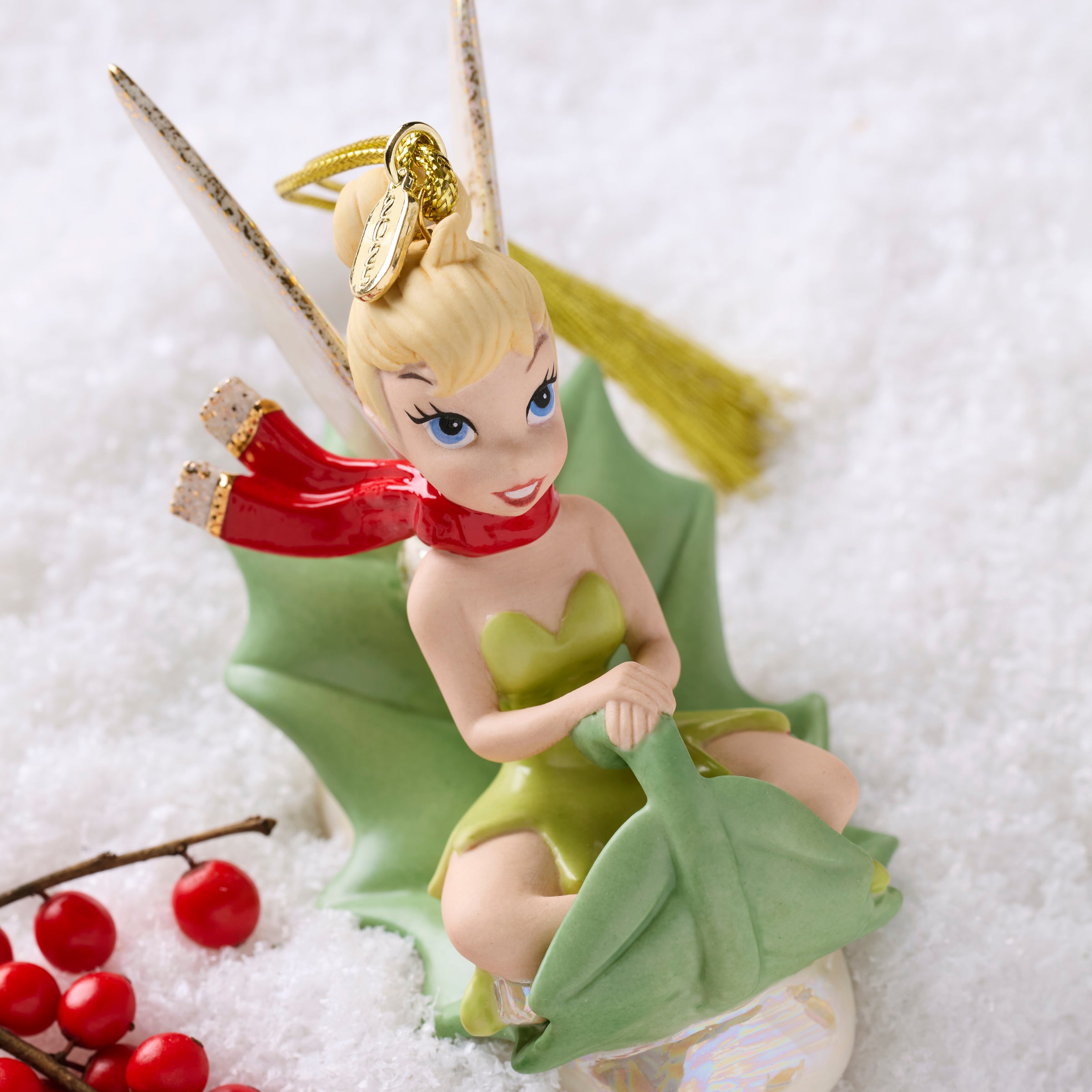2025 Tinker Bell Christmas Sledding Ornament - Disney Fairies Holiday Tree Decoration for Xmas Gifts & Winter Home Decor