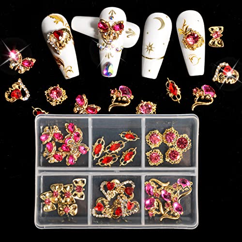 Rose Red Nail Charms 30PCS/Box